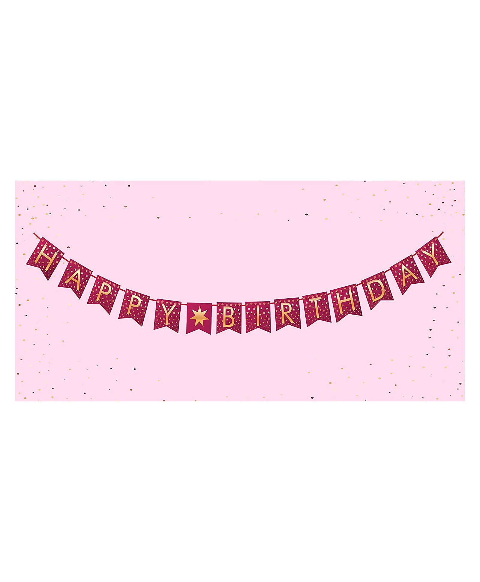 Syga Happy Birthday Banner Star Design - Pink-image-37