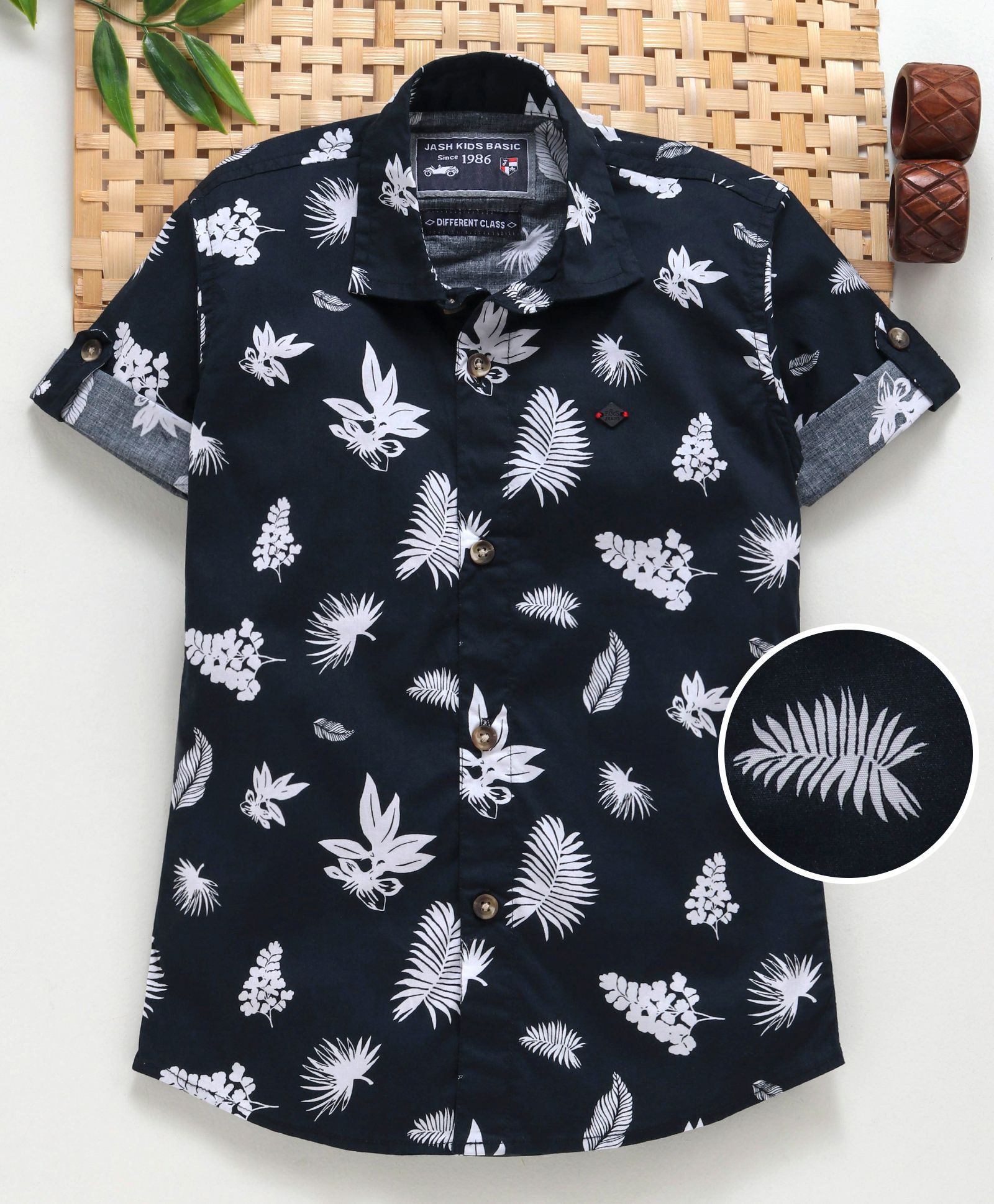 Jash Kids Half Sleeves Printed Shirt - Navy Blue-image-35
