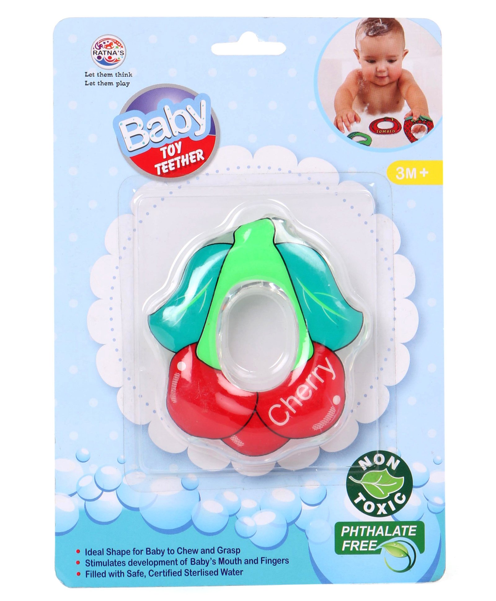 Ratnas Cherry Shape Water Filled Teether - Red-image-5