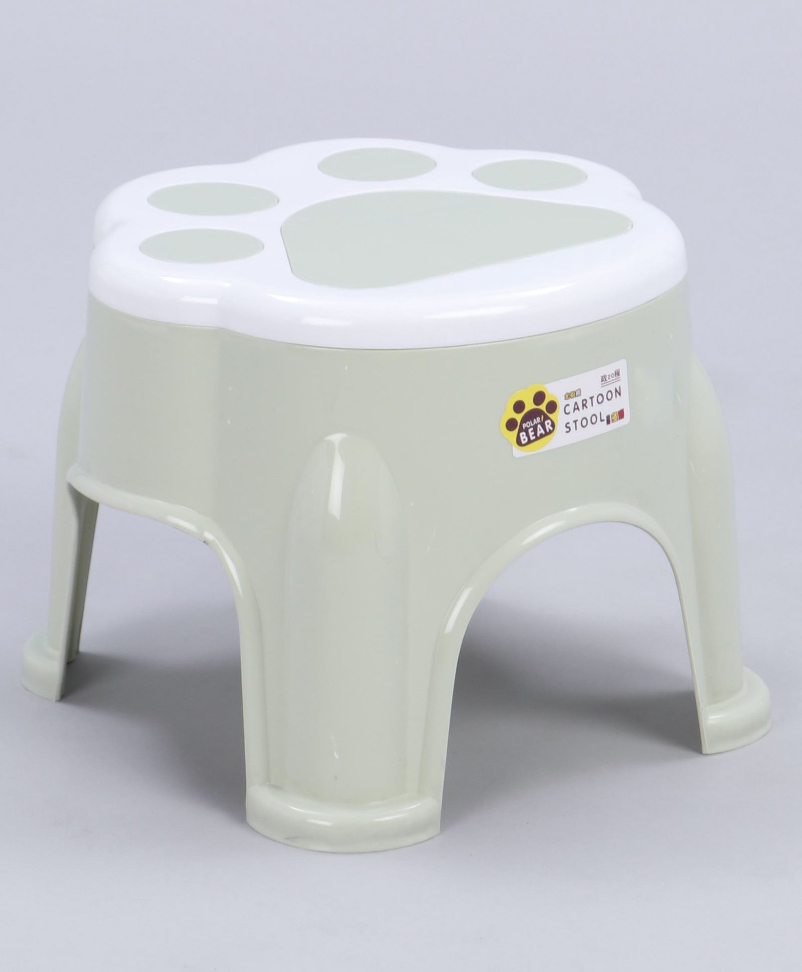 fab n funky Lightweight  Plastic Stool With Paw Design - Light Green-picture-14