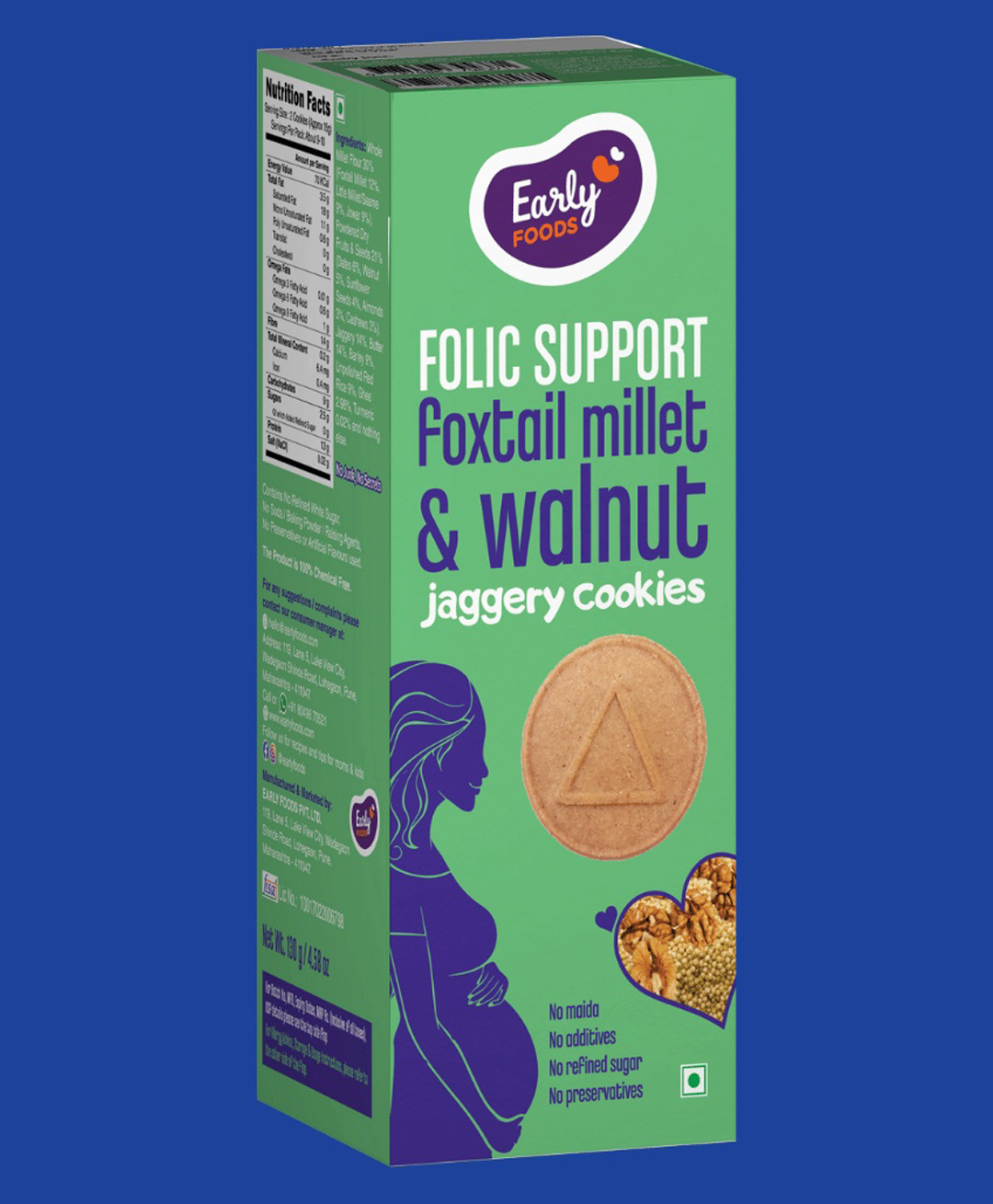 Early Food Foxtail Millet & Walnut Jaggery Cookies - 150 gm