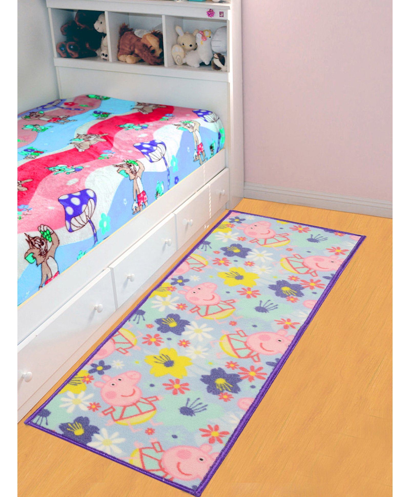 Saral Home Peppa Pig Anti Slip Runner Mat - Multicolour-image-10
