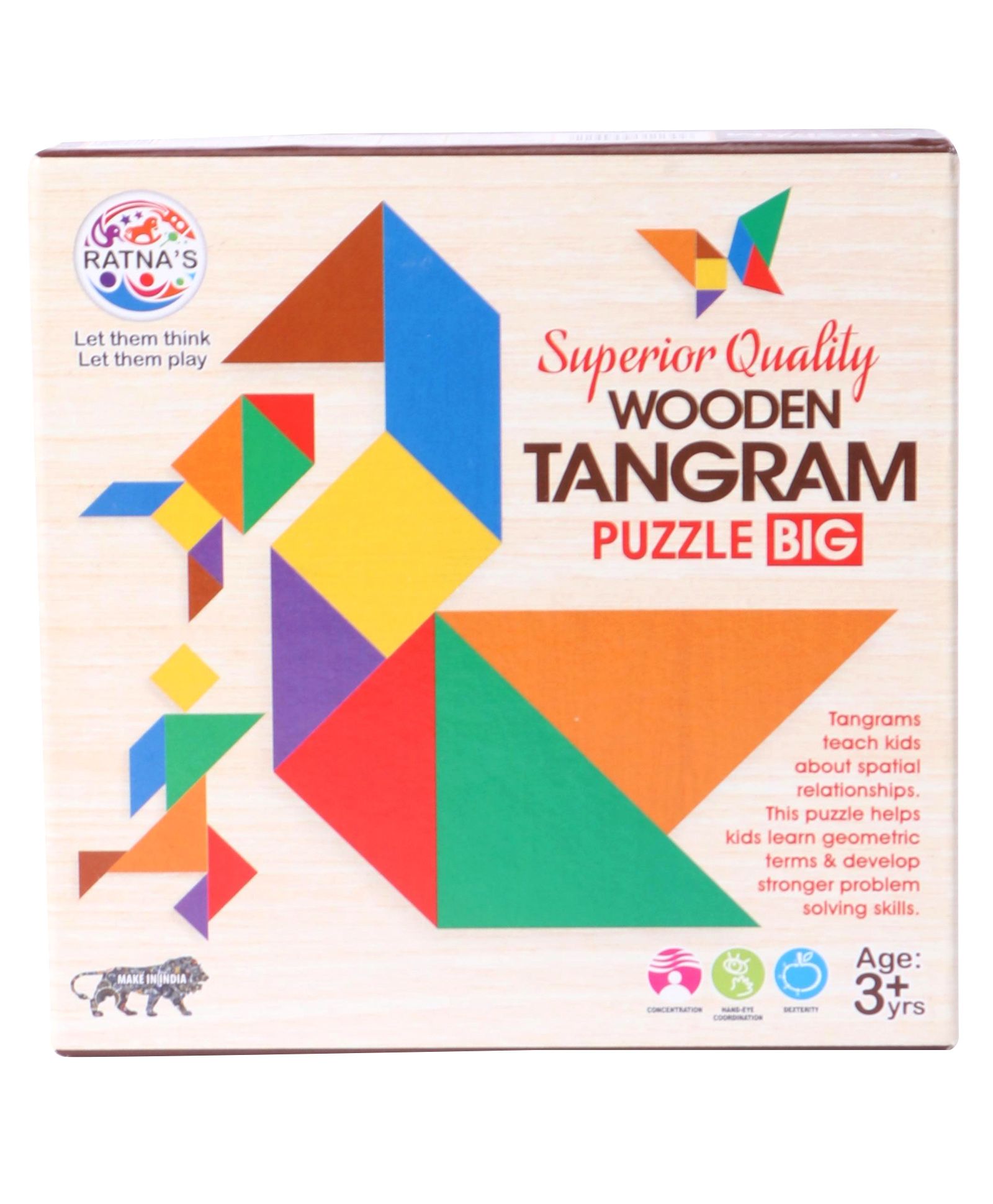 Ratnas Wooden Tangram Puzzle Multicolour 7 Shapes Online India Buy Puzzle Games Toys For 3 6 Years At Firstcry Com