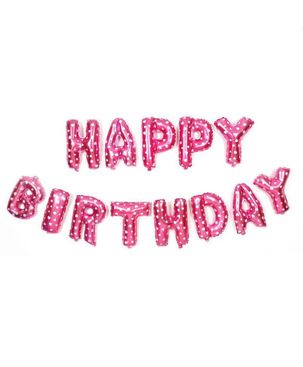 Syga Happy Birthday Foil Balloons Pink - Pack of 13-image-29