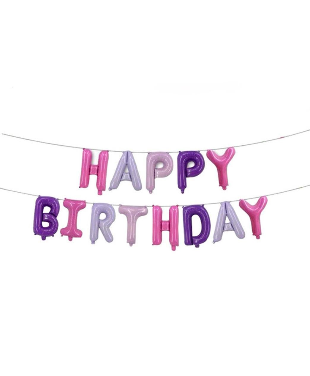 Syga Happy Birthday Foil Balloons Matte Purple - Pack of 16-image-19