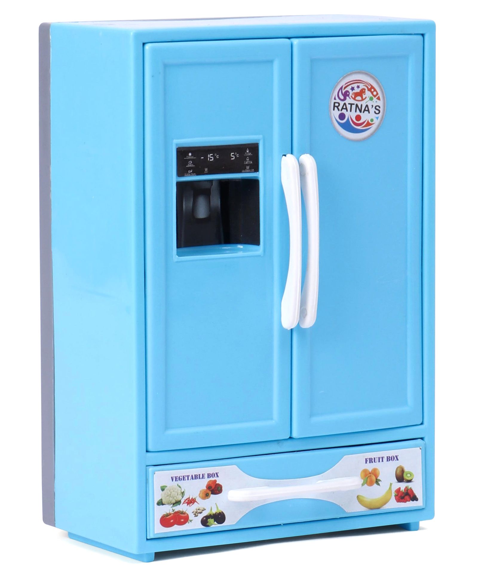 Kitchen Refrigerator Stoarge Vegetable Fruit Pretend Playset Toy Kids Blue 