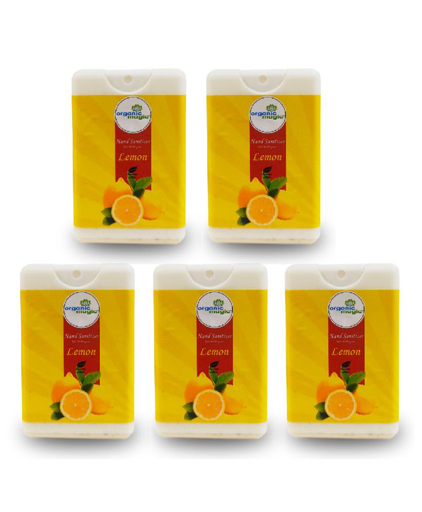 Organic Magic Pocket Hand Sanitizer Lemon Flavour Pack of 5 - 18 ml Each-image-47