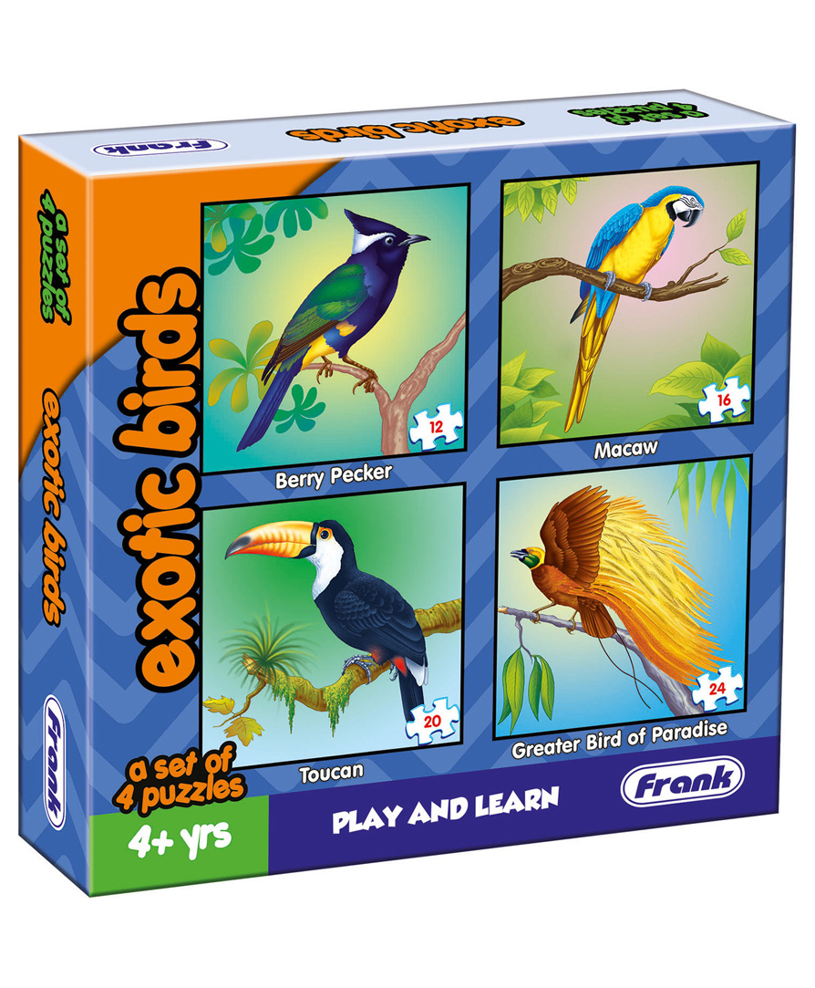 Frank Play And Learn Exotic Birds Puzzle Multicolour Set of 4(72 Pieces)for kids above 6+ Years - 11606-picture-10