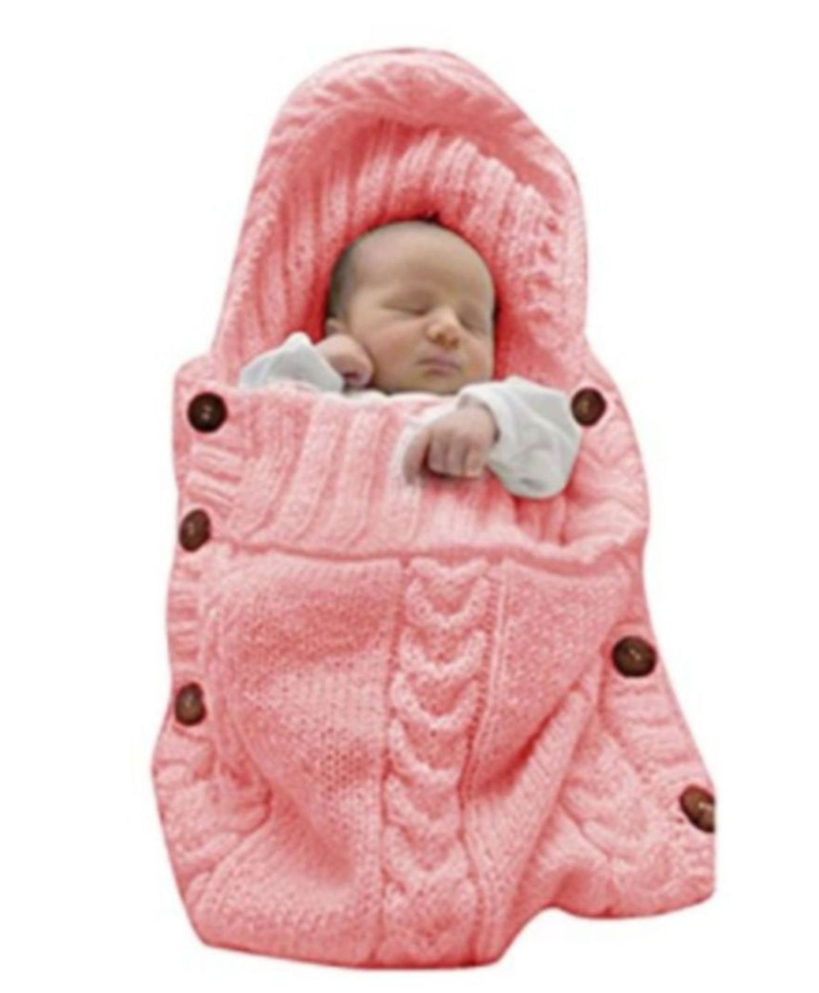 Babymoon Knit Organic Kids Baby Swaddle Wrap Sleeping Bag - Peach-image-37