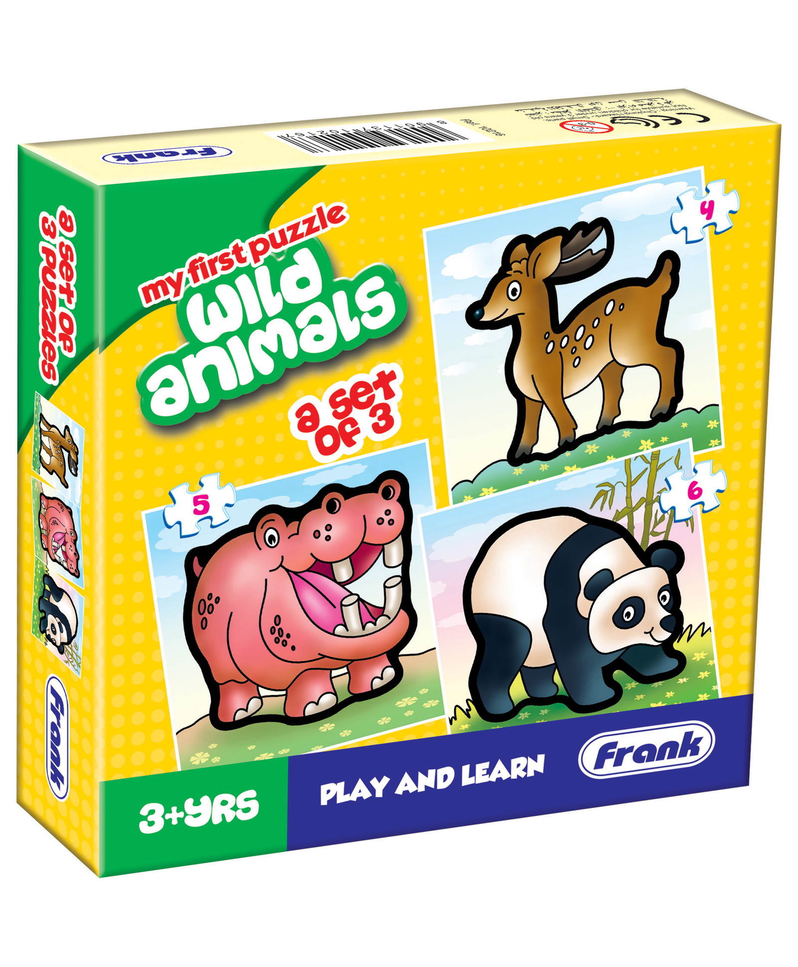 Frank Wild Animals Puzzle Set of 3 Multicolour - 15 Pieces-picture-16