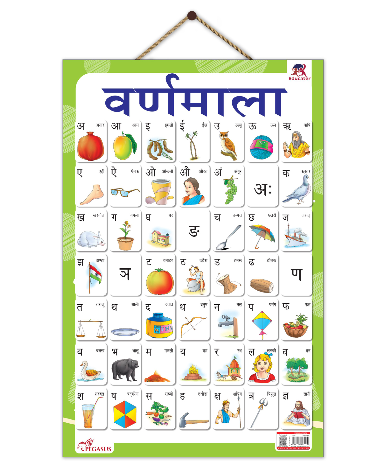 Hindi Varnmala (Alphabet) Laminated Primary Chart - Hindi-image-30