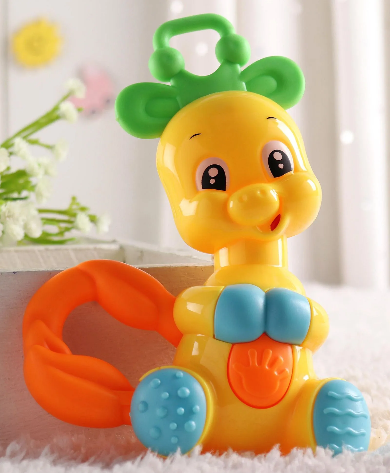 Babyhug Deer Toy Rattle Yellow - Length 