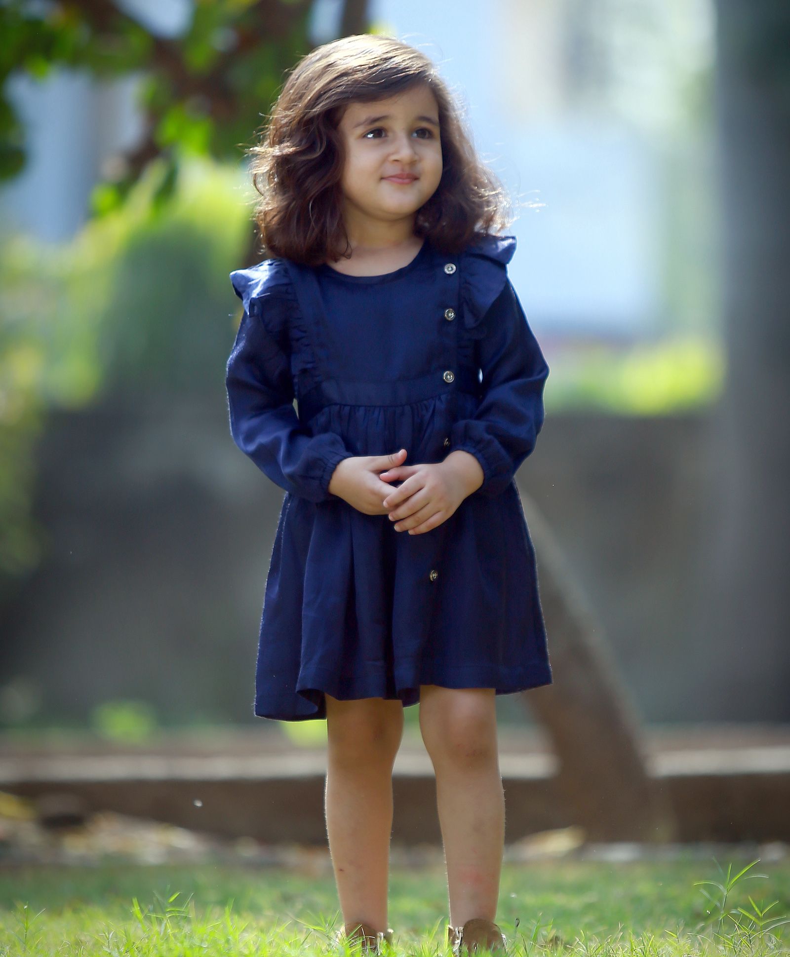 girls button up dress