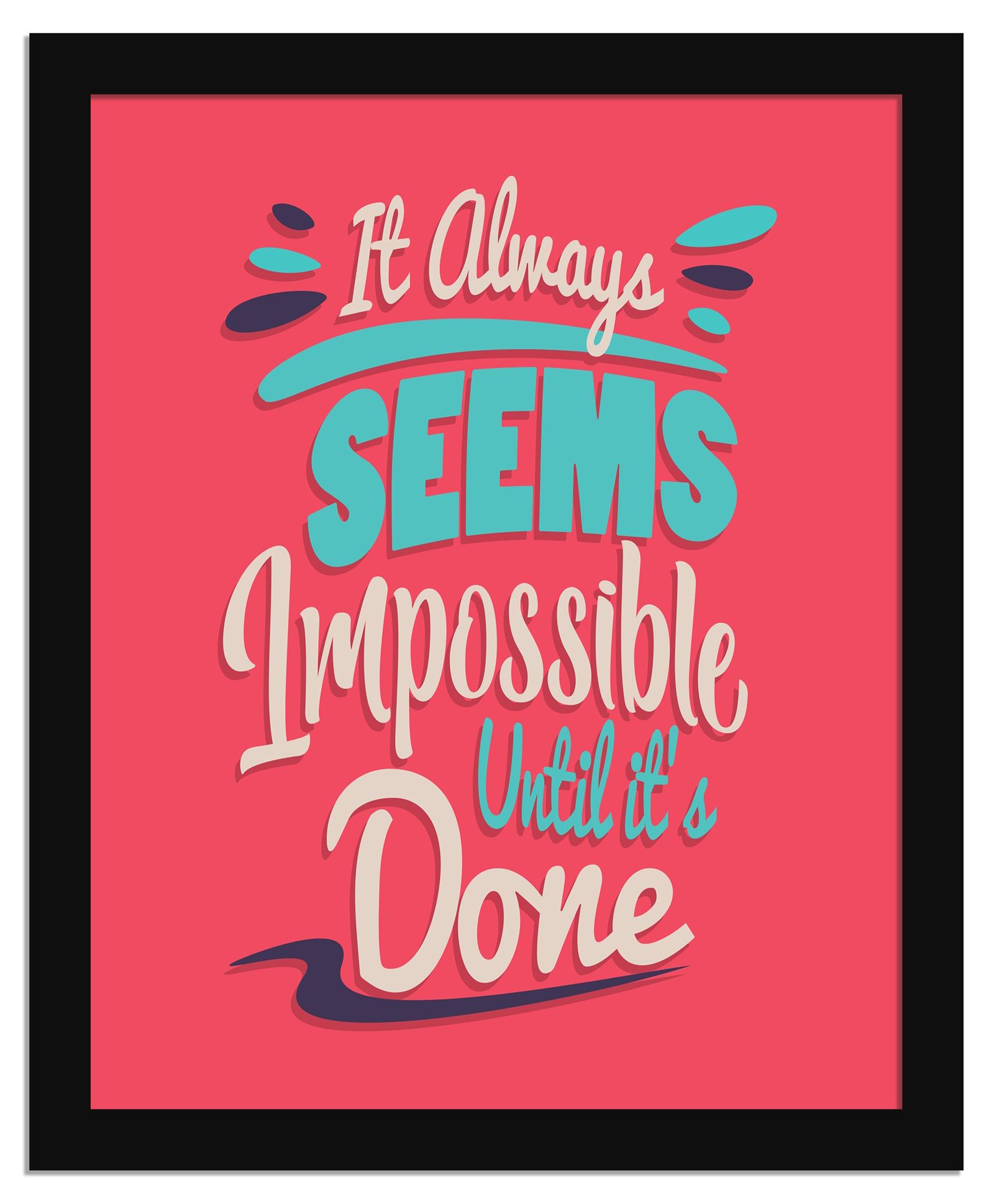 Wens Framed Poster Motivational Quote - Red-image-42