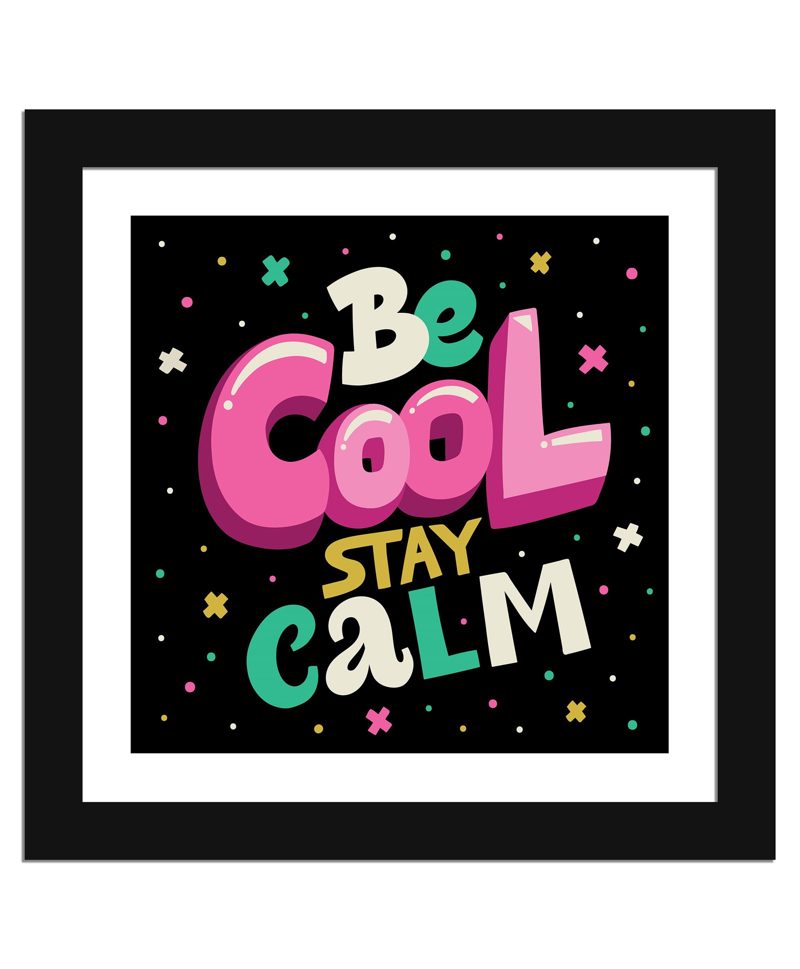 Wens Inspirational Quotes Frame  Be Cool Stay Calm Print - Multicolor-image-20