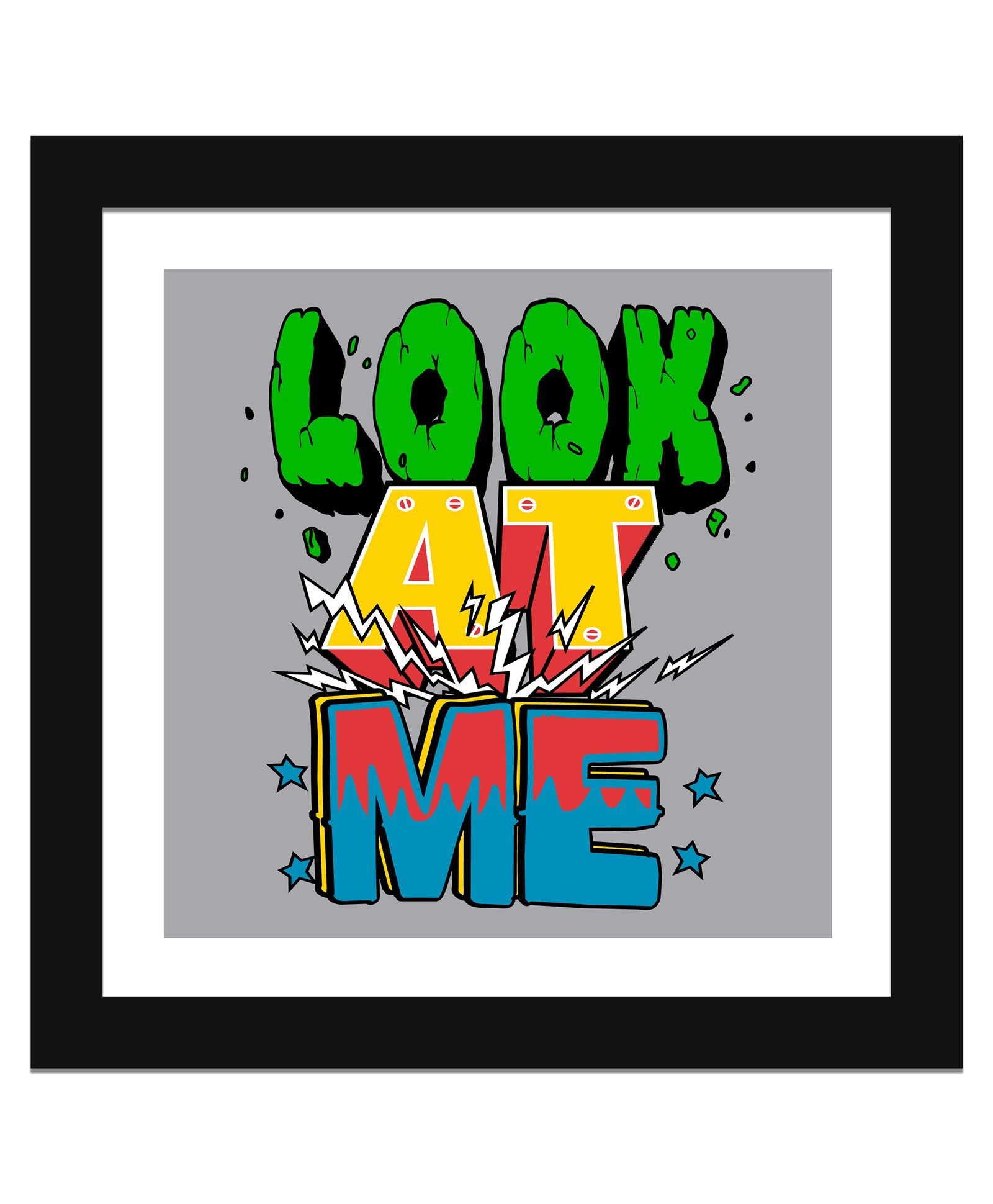 Wens Funny Quotes Fram  Look At Me Print - Multicolor-picture-24