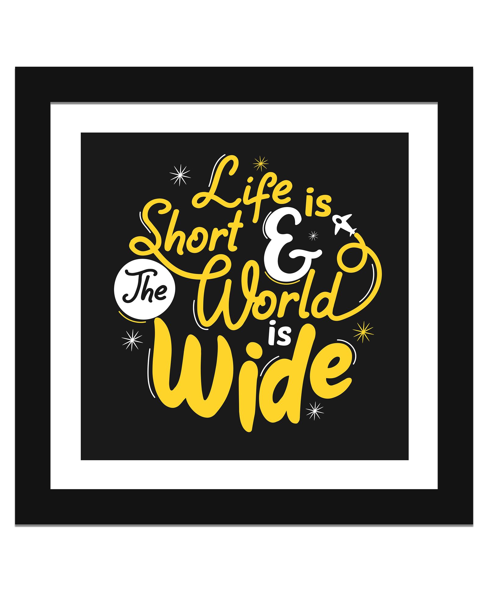 Wens Funny Quotes Frame With Front Acrylic Life Is Short Print - Multicolor-picture-22