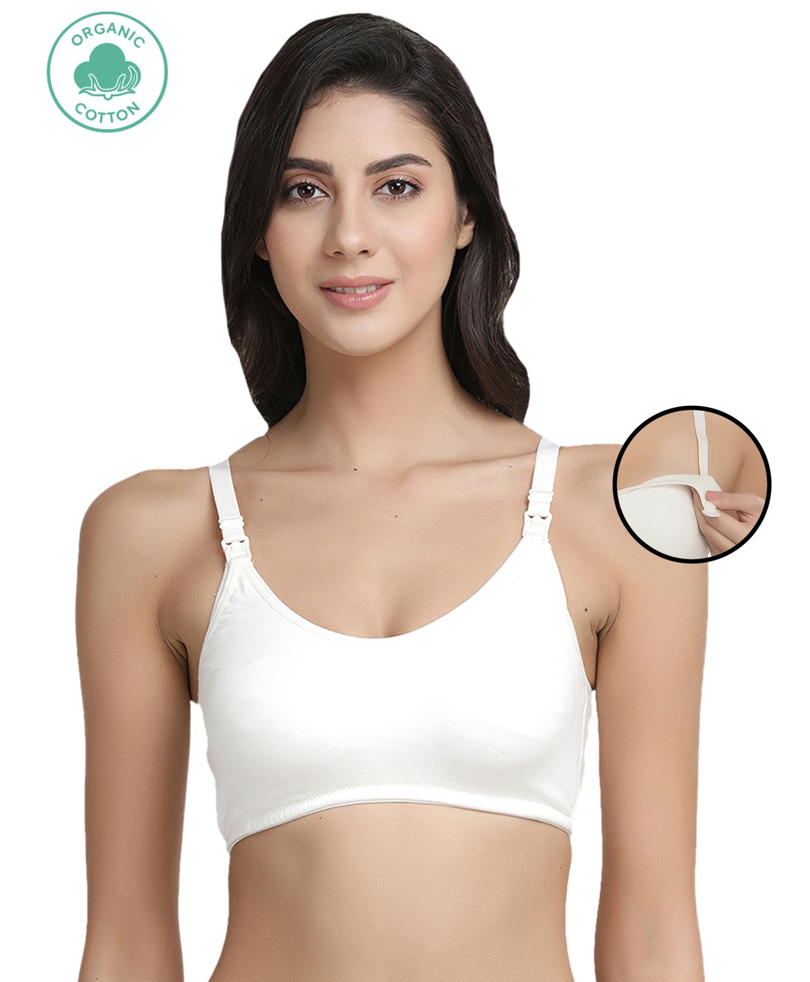 Inner Sense Organic Antimicrobial Soft Nursing Bra- White-image-13