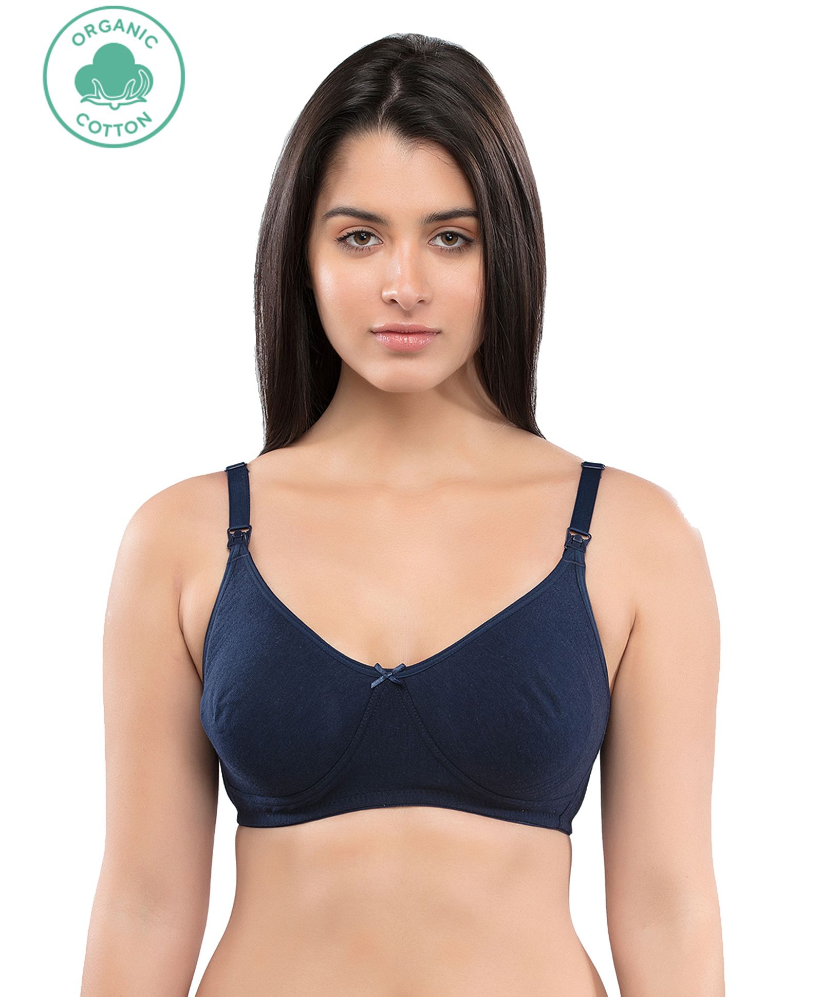 Inner Sense Organic Antimicrobial Soft Feeding Bra - Navy Blue-picture-41