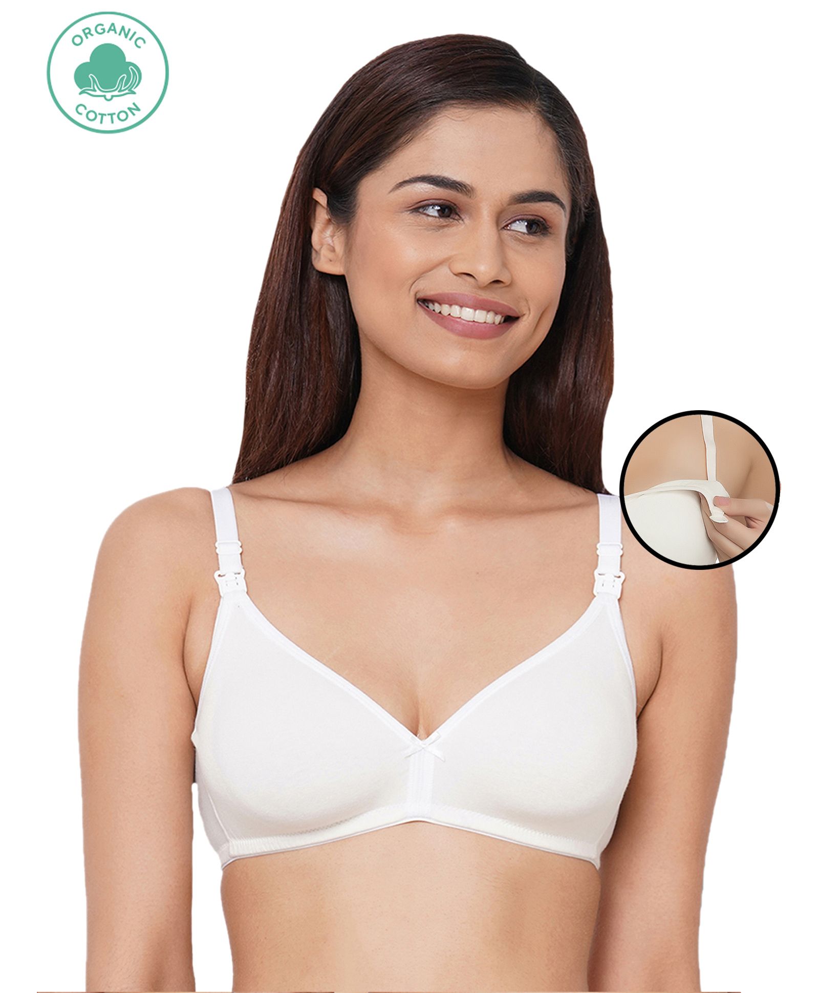 Inner Sense Organic Antimicrobial Feeding Bra - White-image-27