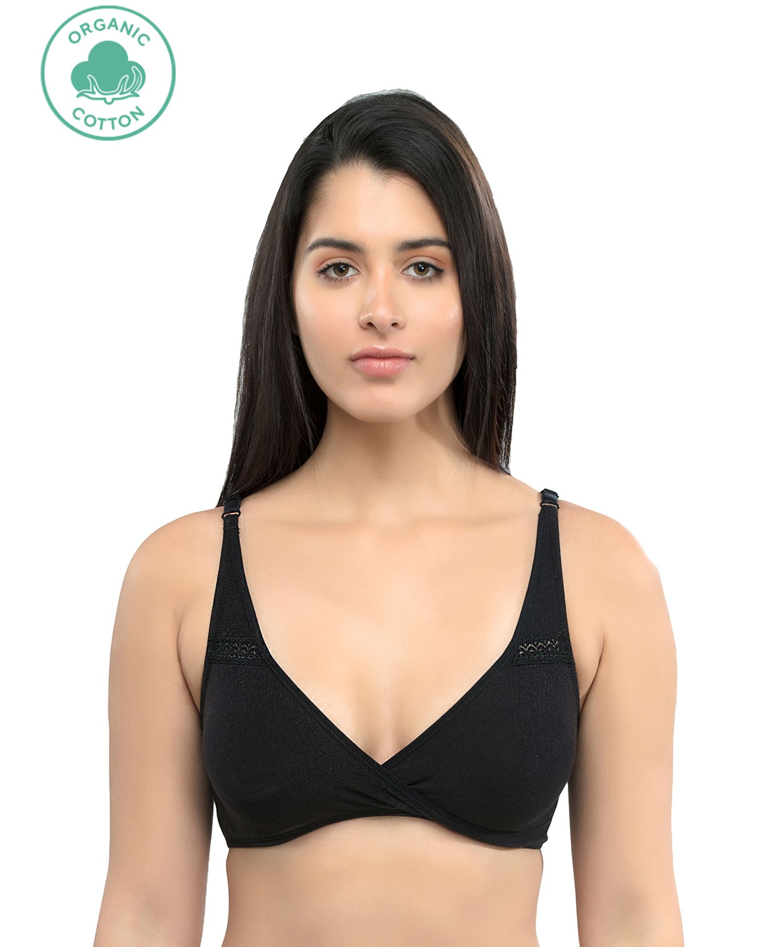 Inner Sense Solid Organic Antimicrobial Feeding Bra -  Black-image-46