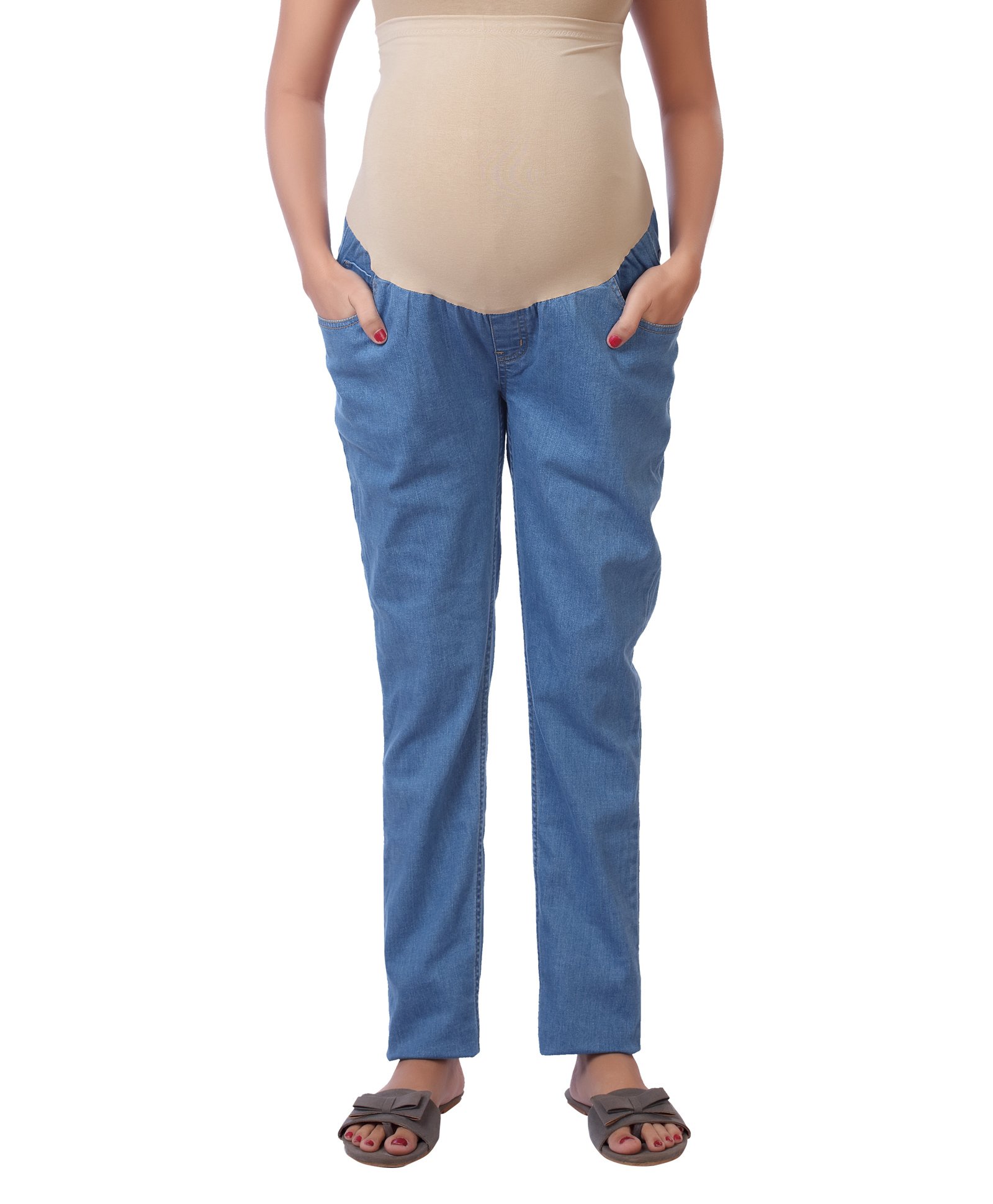 Kriti Full Length Maternity Jeans - Light Blue-picture-18