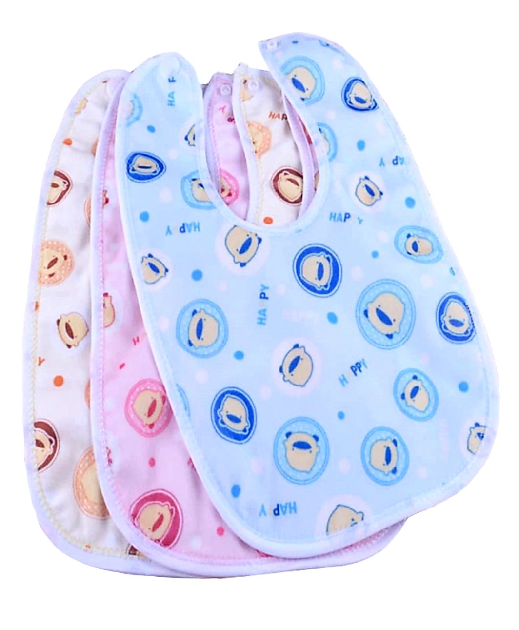 Brandonn Double Layered Waterproof Bibs Set Of 3 - Multicolor-image-43