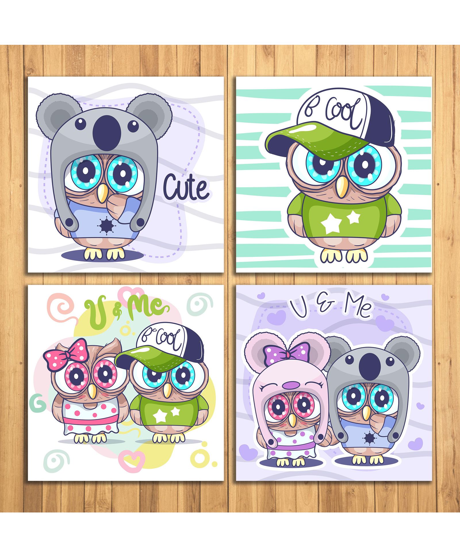 Wens Sparkle Laminated Wall Panels Cartoon Set of 4 - Multicolour-image-10