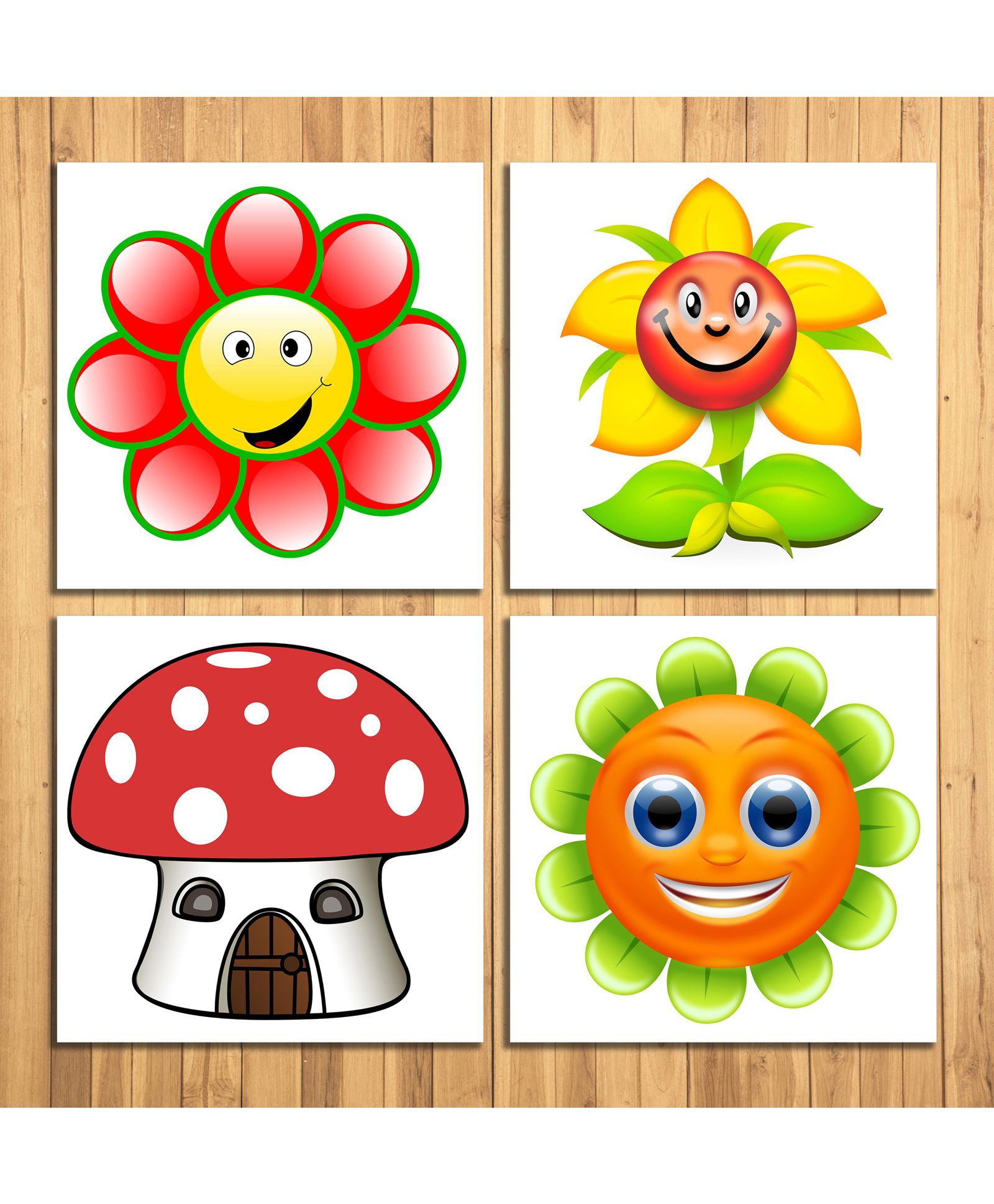 Wens Lovely Flowers Sparkle Laminated Wall Panels Set of 4 - Multicolor-image-21