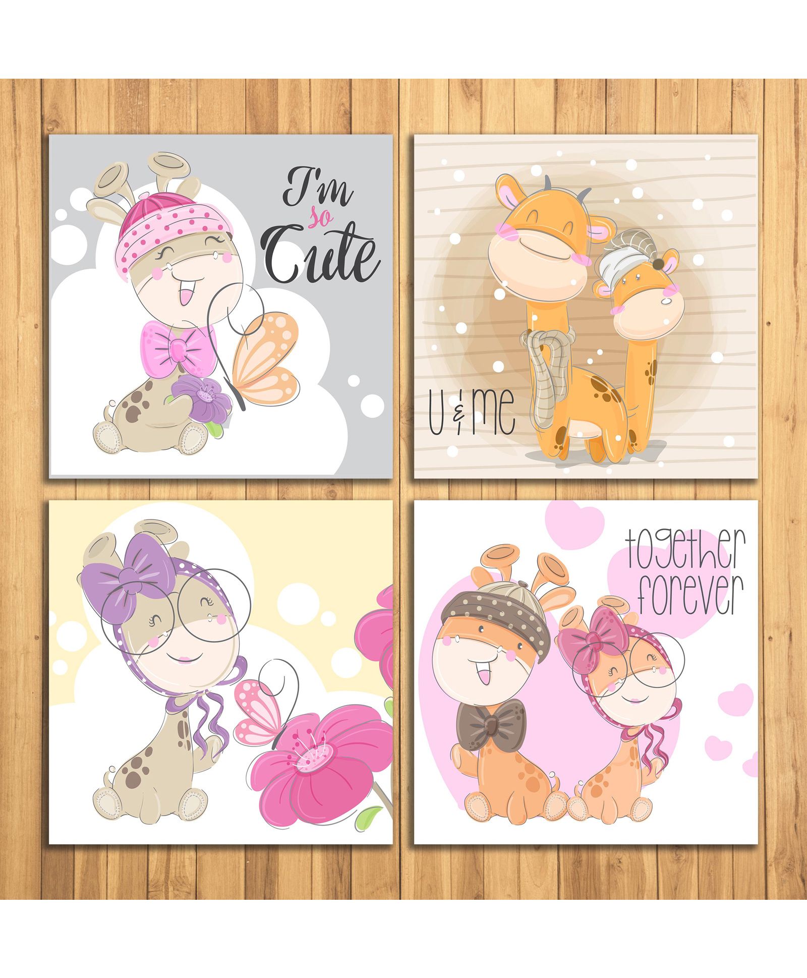 Wens Cute Cartoon Sparkle Laminated Wall Panels Pack of 4 - Multicolour-image-32
