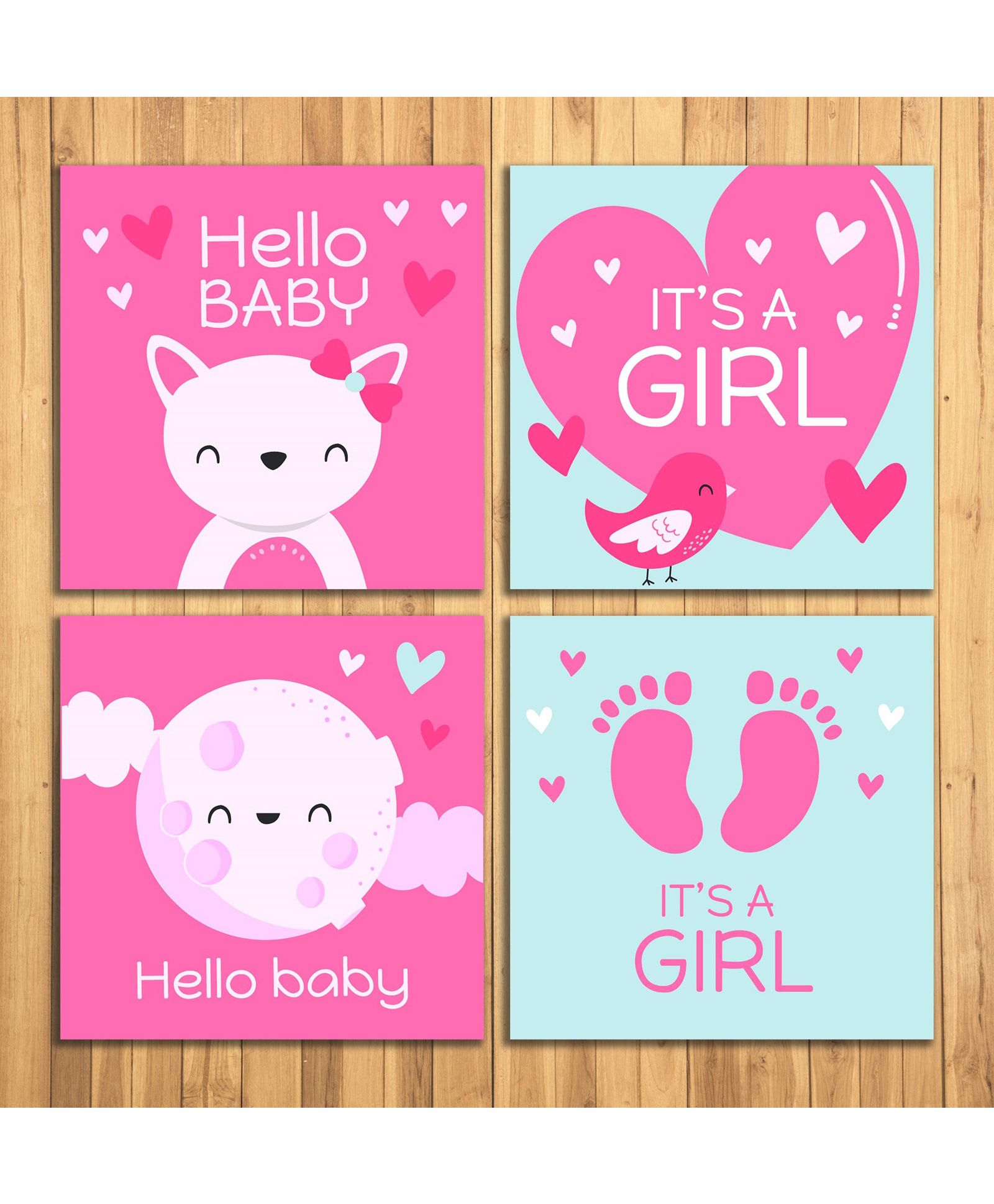 Wens Baby Girl Sparkle Laminated Wall Panels Set of 4 - Multicolor-image-19