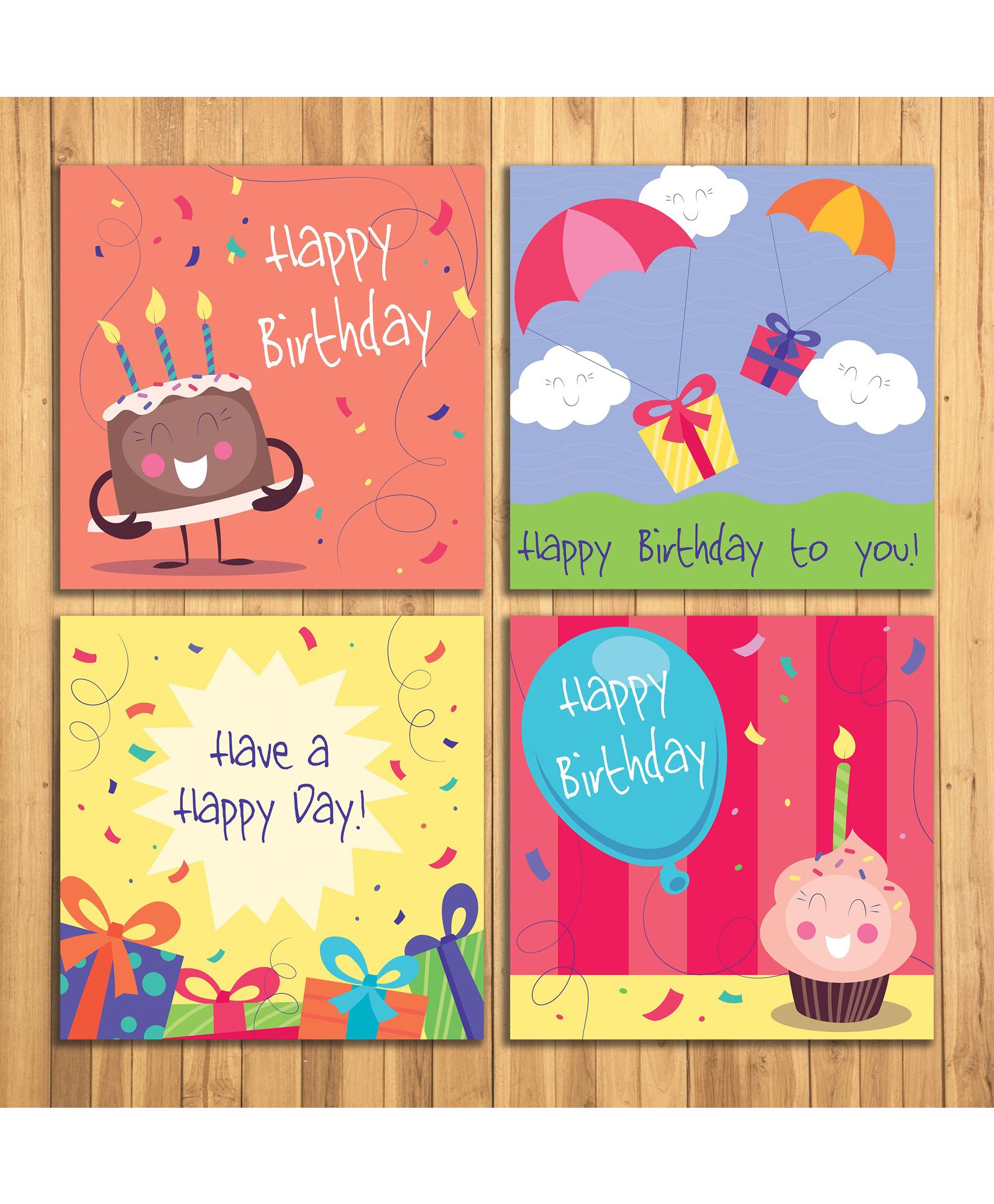 Wens Sparkle Laminated Wall Panels Happy Birthday Print Pack of 4 - Multicolor-image-35