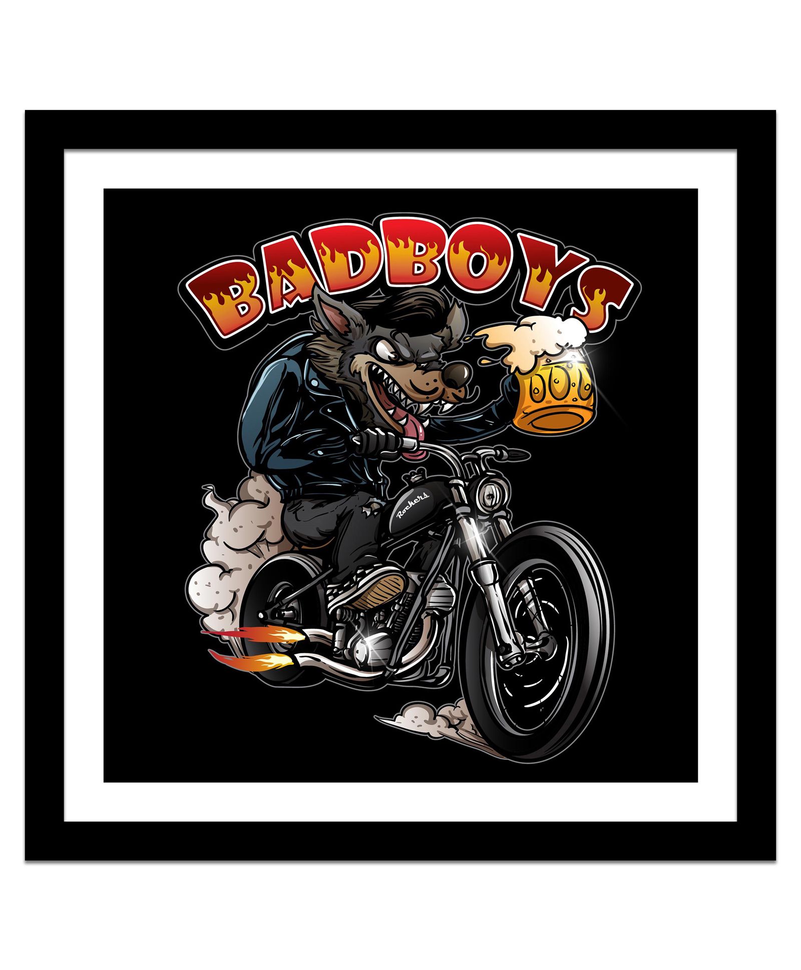 Wens UV Textured Bad Boys Wall Art Painting With Acylic Glass - Black-image-4