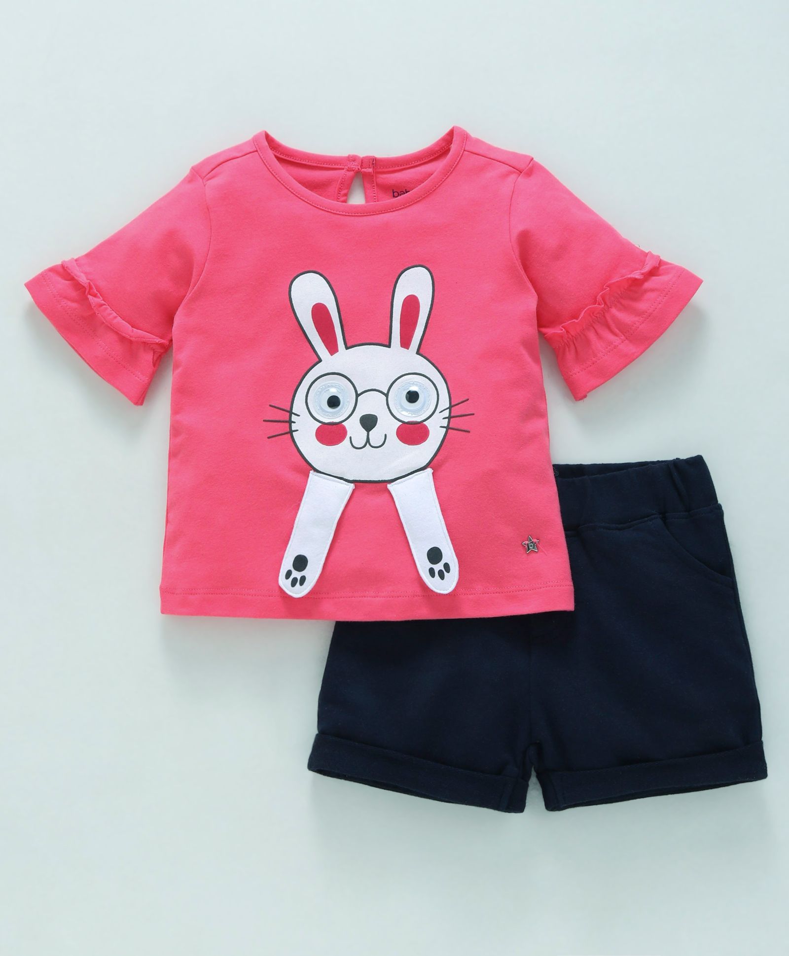 1Tee Kids Girls Happy Cricket Ball with Bat T-Shirt