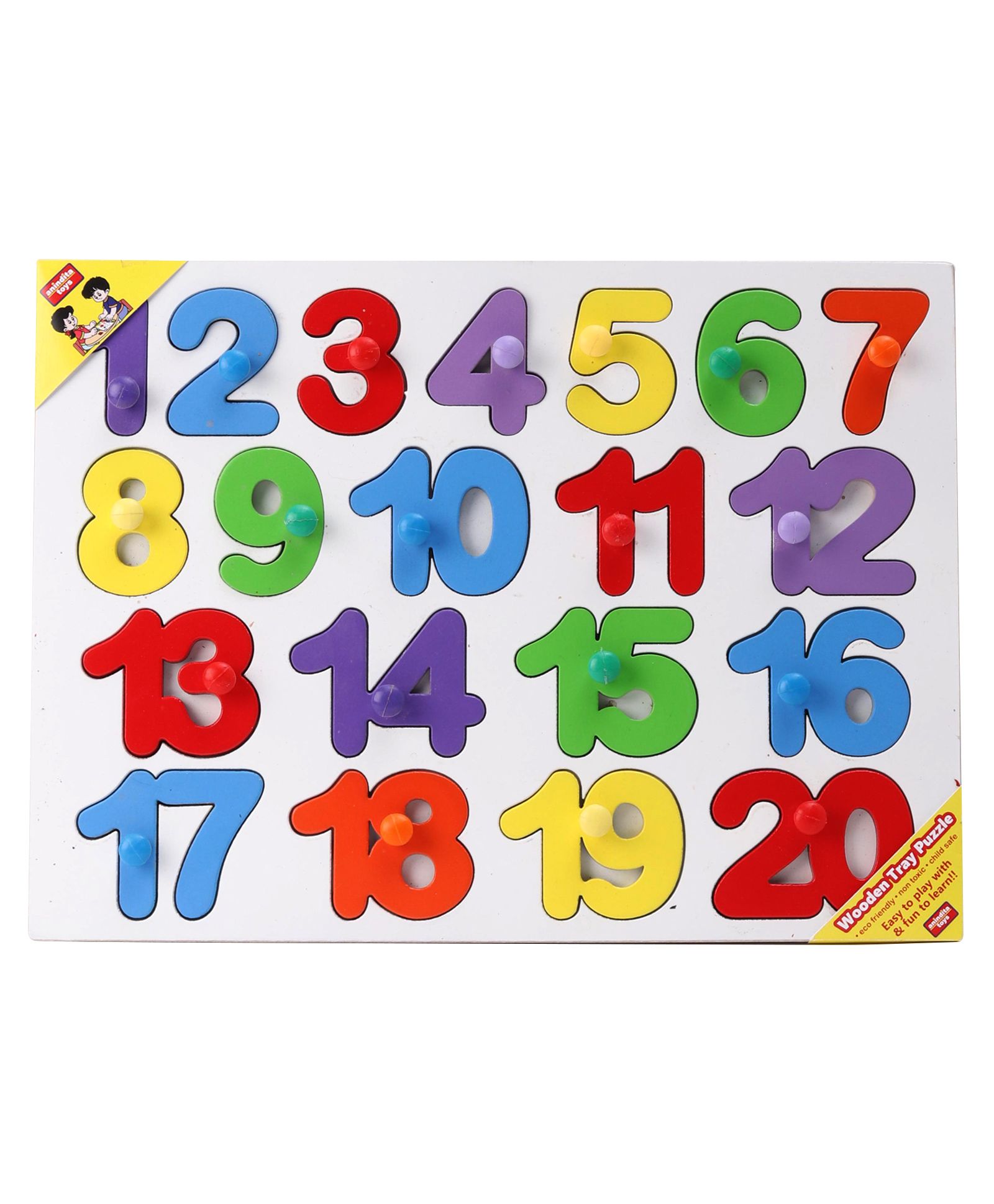 anindita toys Anindita Wooden 1 to 20 Numbers Puzzle Multicolor - 21 Pieces-picture-24