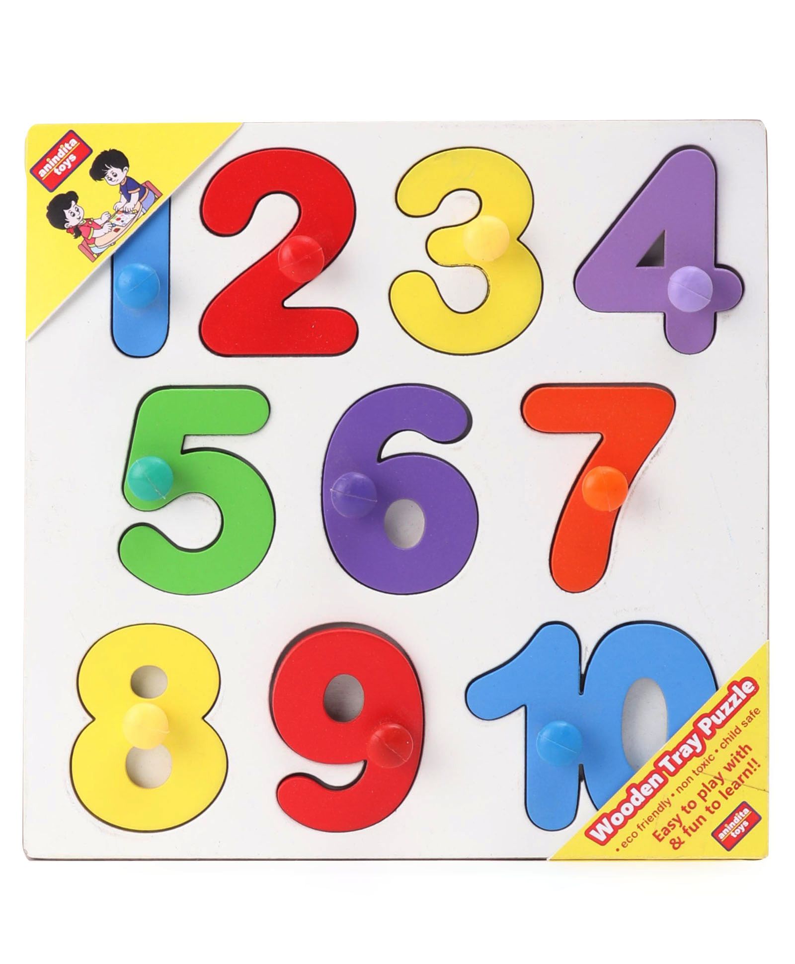 Anindita Wooden Number Puzzle Multicolor - 10 Pieces-image-39