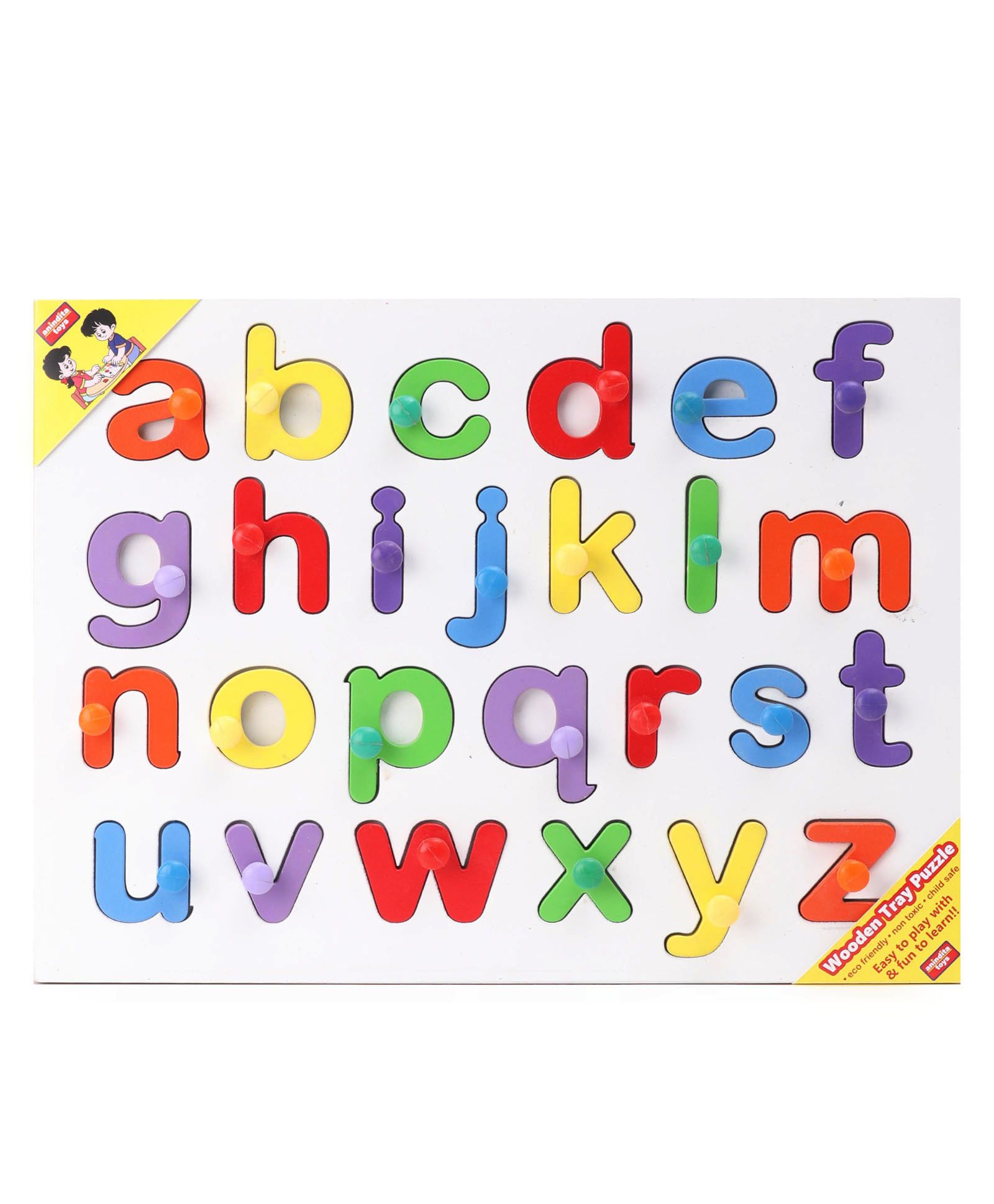 anindita toys Anindita Wooden Small Alphabets Puzzle -  Multicolor-picture-27