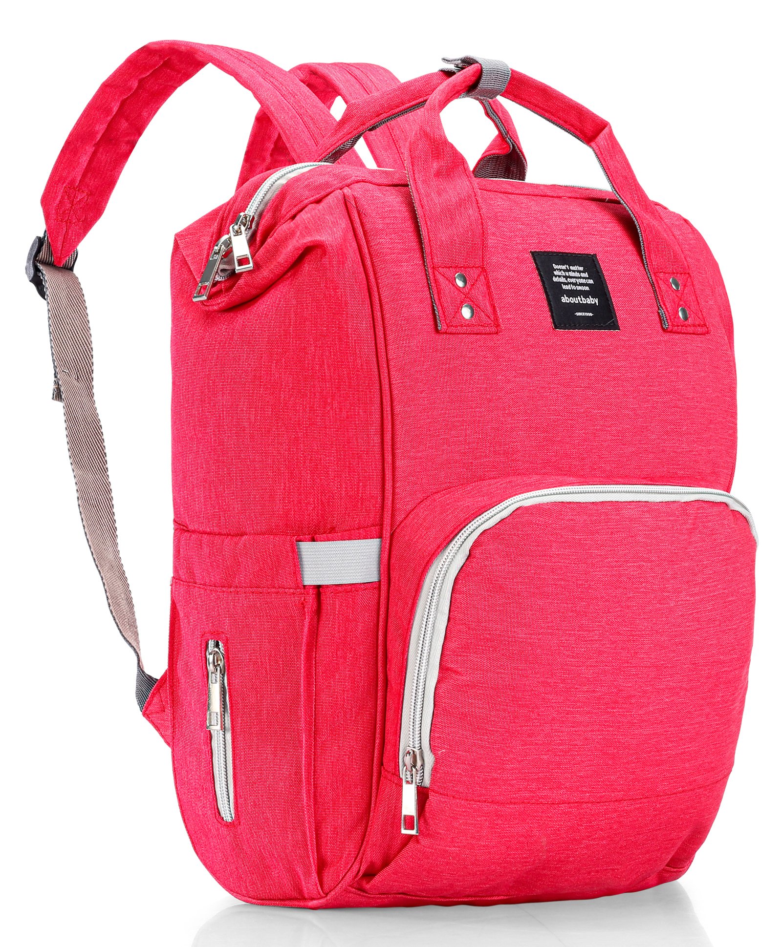 fab n funky Multifunctional Diaper Backpack For Diapers,Wipes & other Baby Items - Red-picture-19