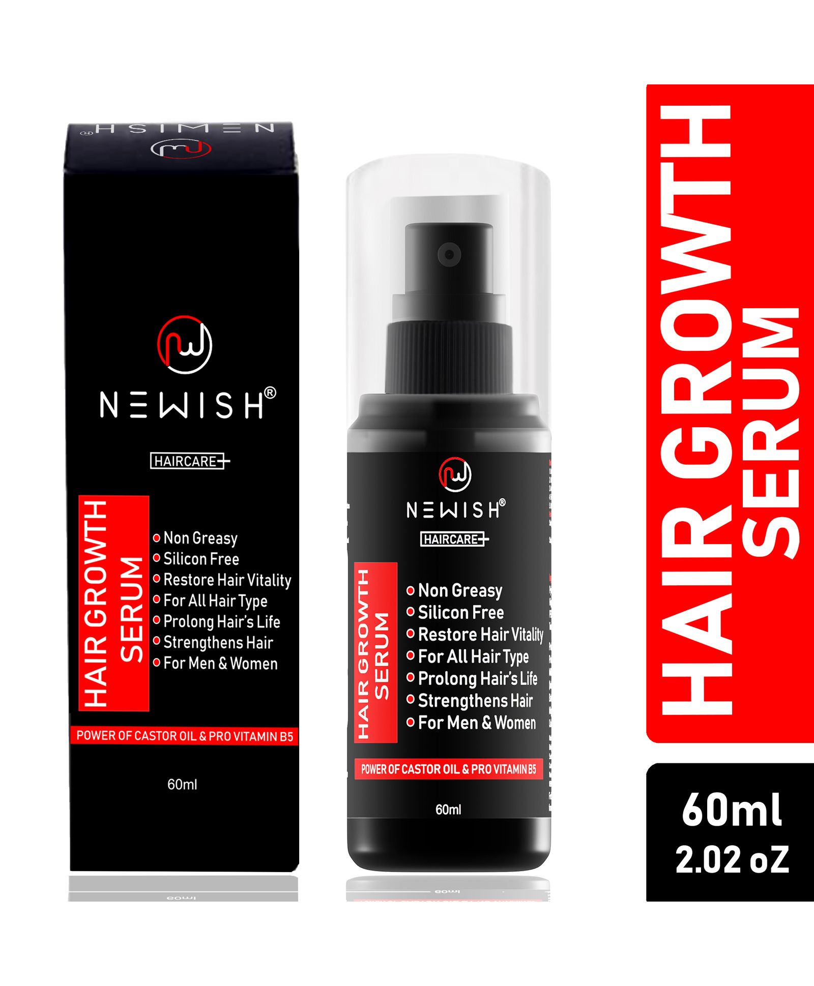 Newish Hair Growth Serum Oil - 60 ml Online in India, Buy at Best Price  from  - 2917654