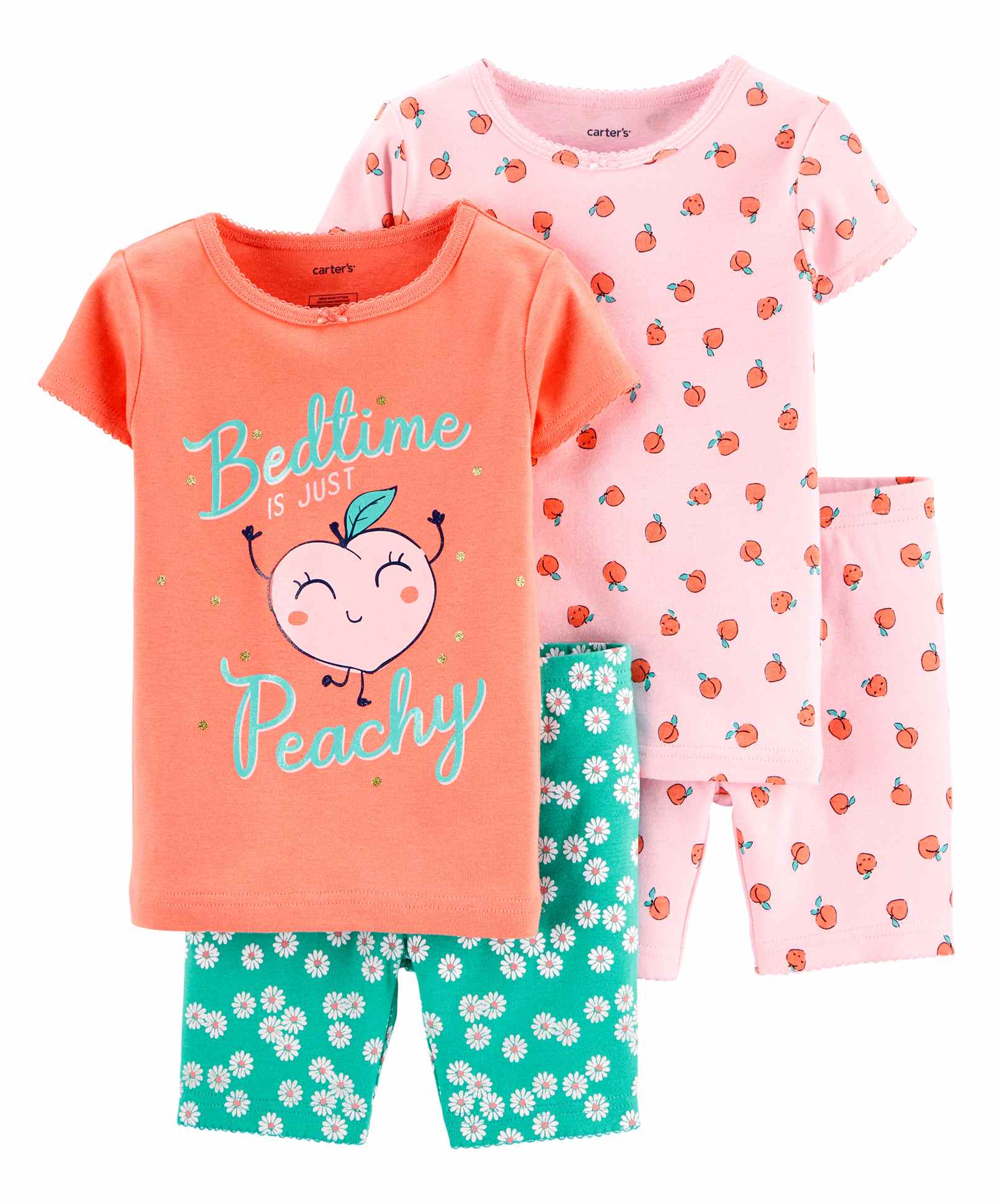 Carter's 4-Piece Snug Fit Cotton PJs - Peach Pink-image-32
