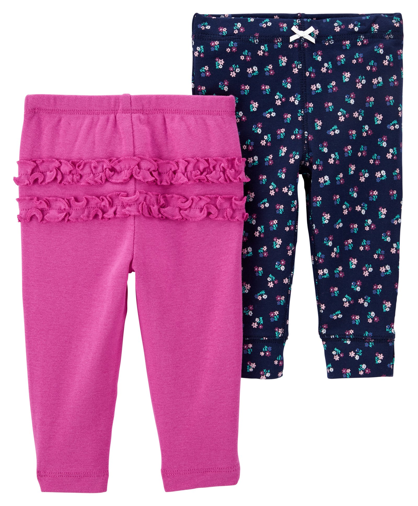 Carters Girls 2 Pack Jersey Leggings Yellow//Pink 3 Months
