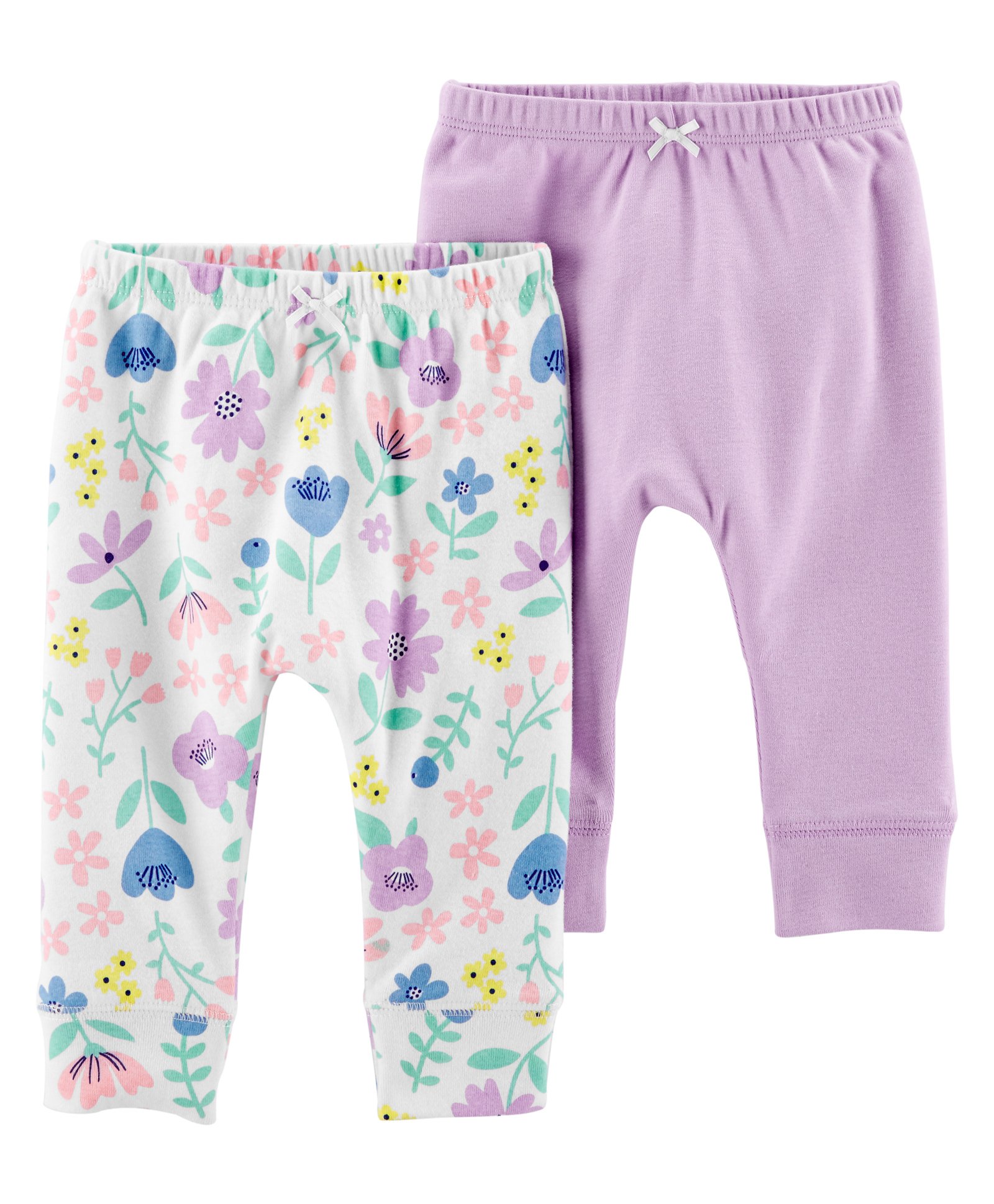 Carters Girls 2 Pack Jersey Leggings Yellow//Pink 3 Months