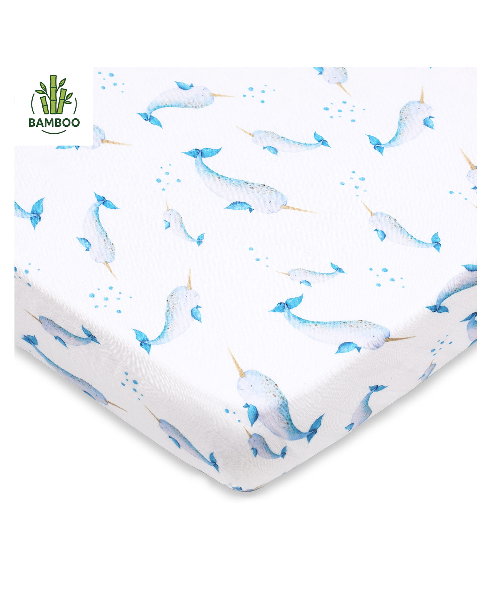 Masilo Cot Sheet Aqua Print - Blue-picture-27