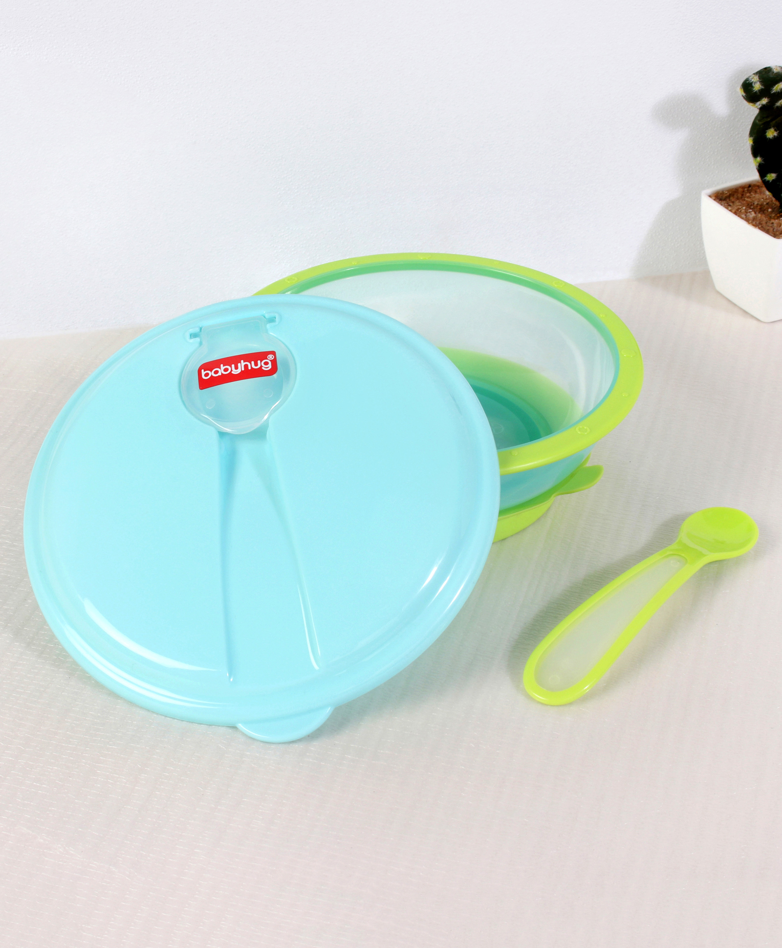Babyhug Suction Bowl With Spoon Blue Green - 300 ml-image-37