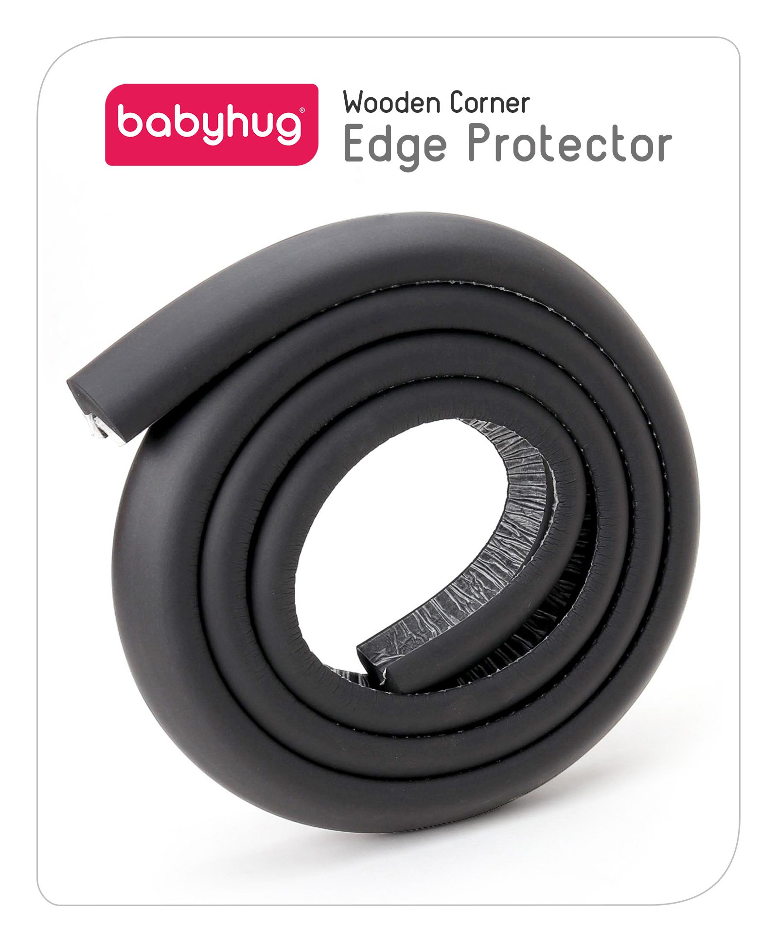 Babyhug Wooden Corner Edge Protector - Black-image-0