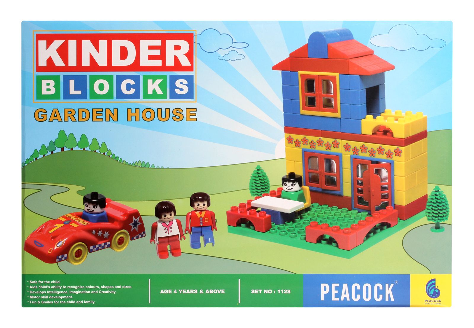 Peacock Kinder Blocks Garden House - Multi Color-image-33