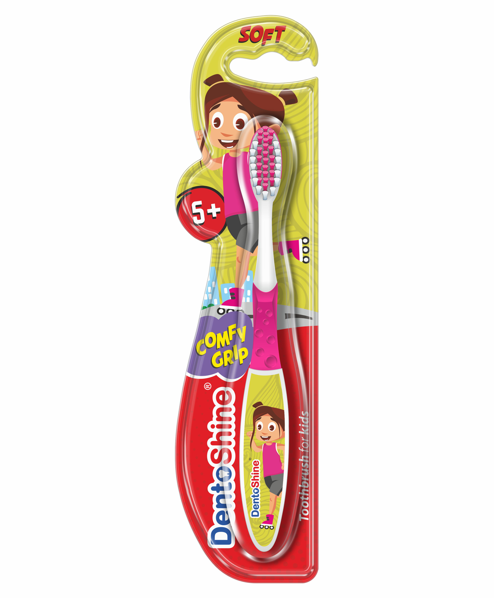 DentoShine Comfy Grip Toothbrush - Pink-image-21