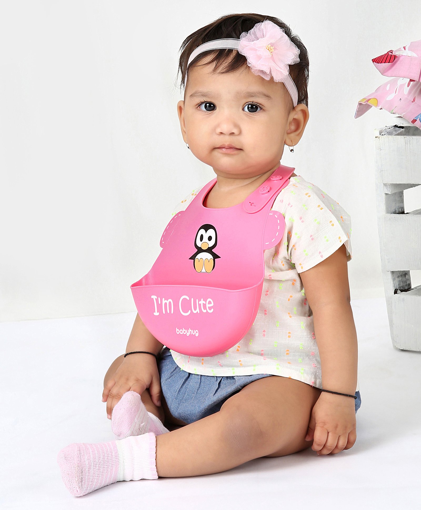 Babyhug  Silicone Bib Penguin Print - Pink-image-31