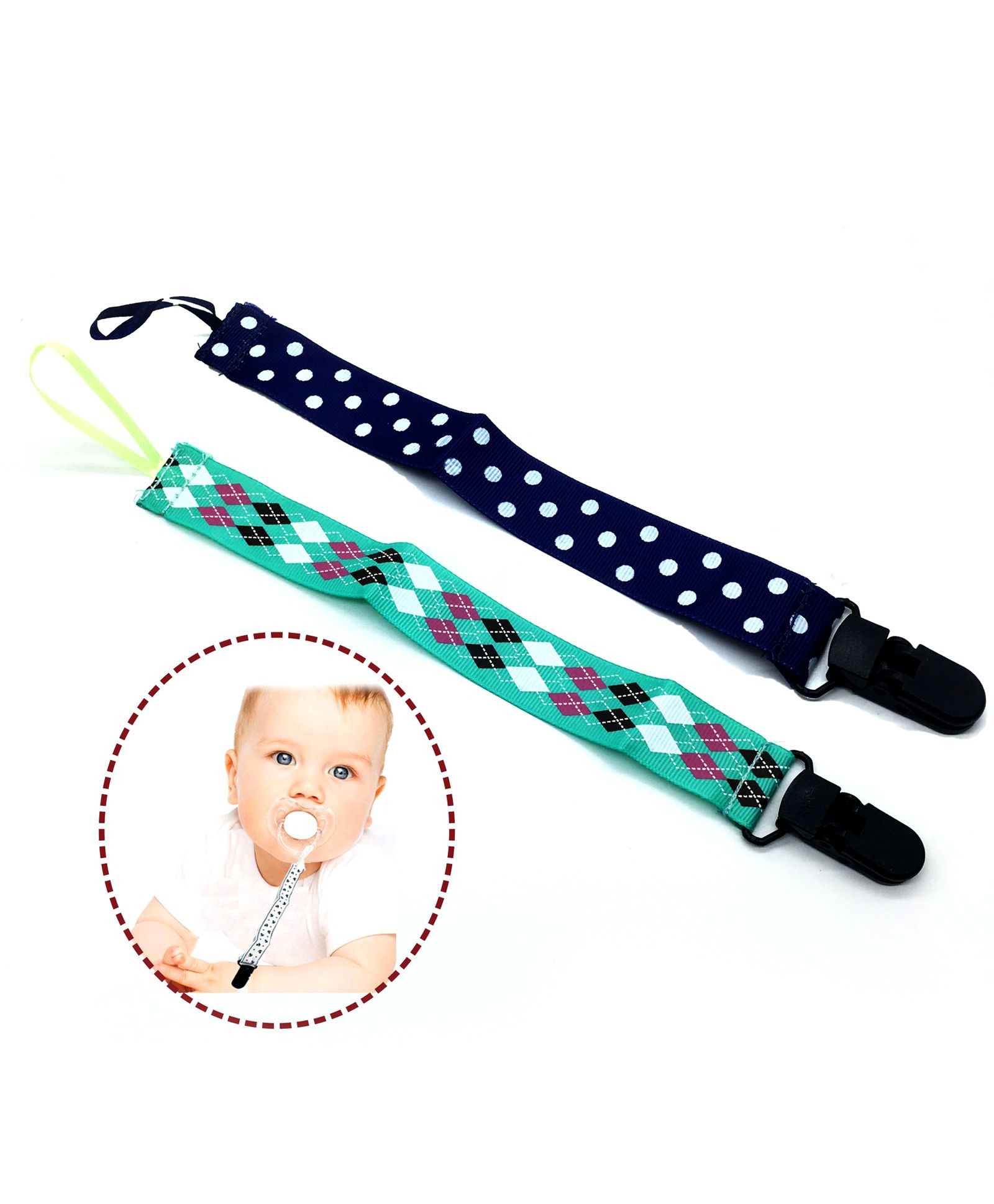 Syga Baby Teether Holder Belt Pack Of 2 - Blue & Green-image-24