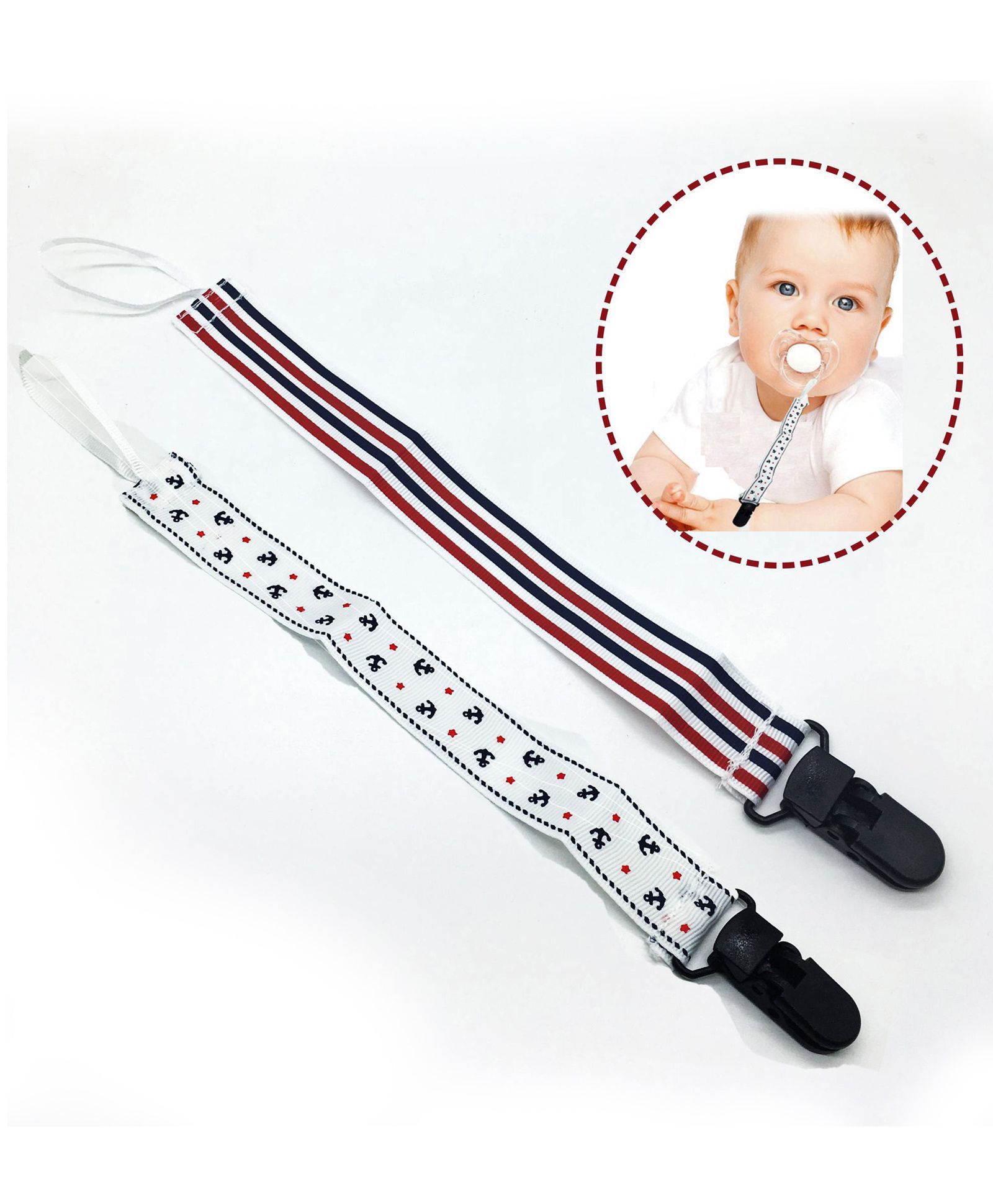 Syga Baby Teether Holder Belt Pack Of 2 - White & Red-picture-26